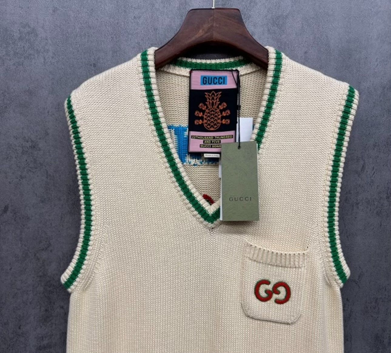 Gucci Gucci Pineapple Embroidered Knit Vest S Size US S / EU 44-46 / 1 - 4 Thumbnail