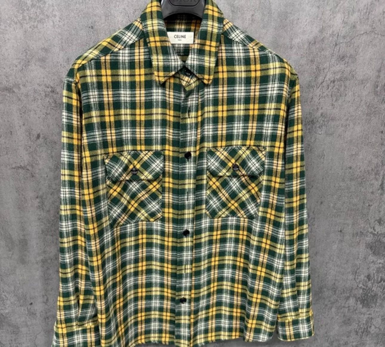 Celine Celine Plaid Wool Button Up Shirt Size S Size US S / EU 44-46 / 1 - 3 Thumbnail