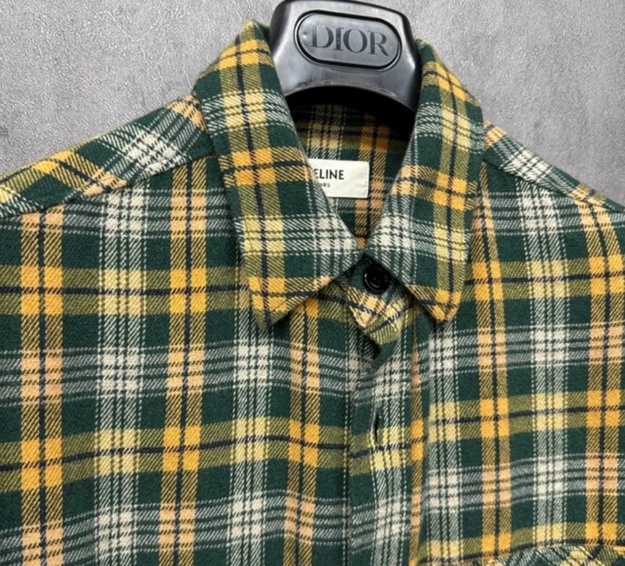 Celine Celine Plaid Wool Button Up Shirt Size S Size US S / EU 44-46 / 1 - 4 Thumbnail