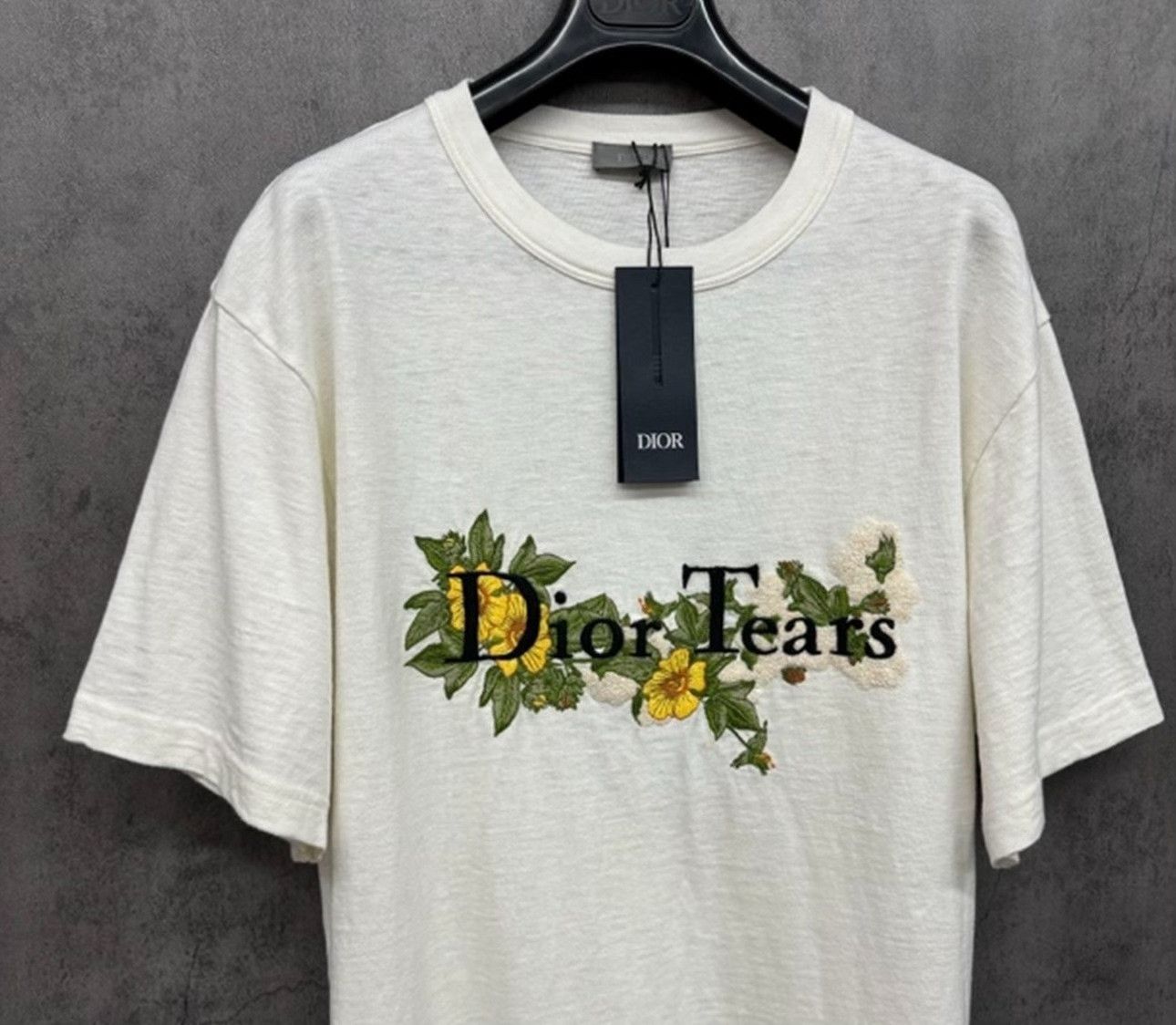 Dior Dior x Dior Tears Floral Embroidery Slub T-Shirt L Size US L / EU 52-54 / 3 - 3 Thumbnail
