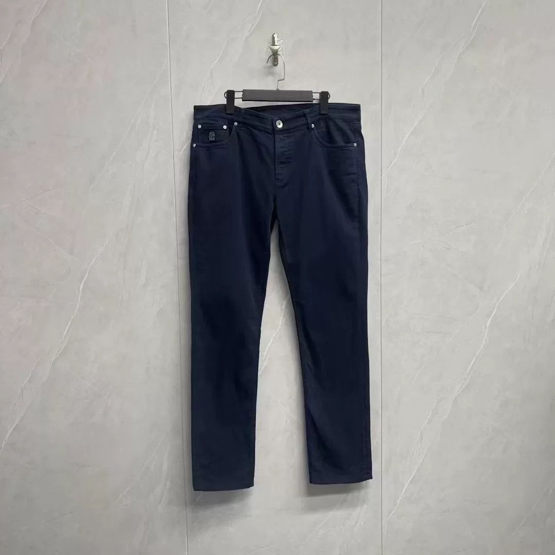 Brunello Cucinelli Brunello Cucinelli Embroidered Logo Jeans 52 Size US 36 / EU 52 - 2 Thumbnail