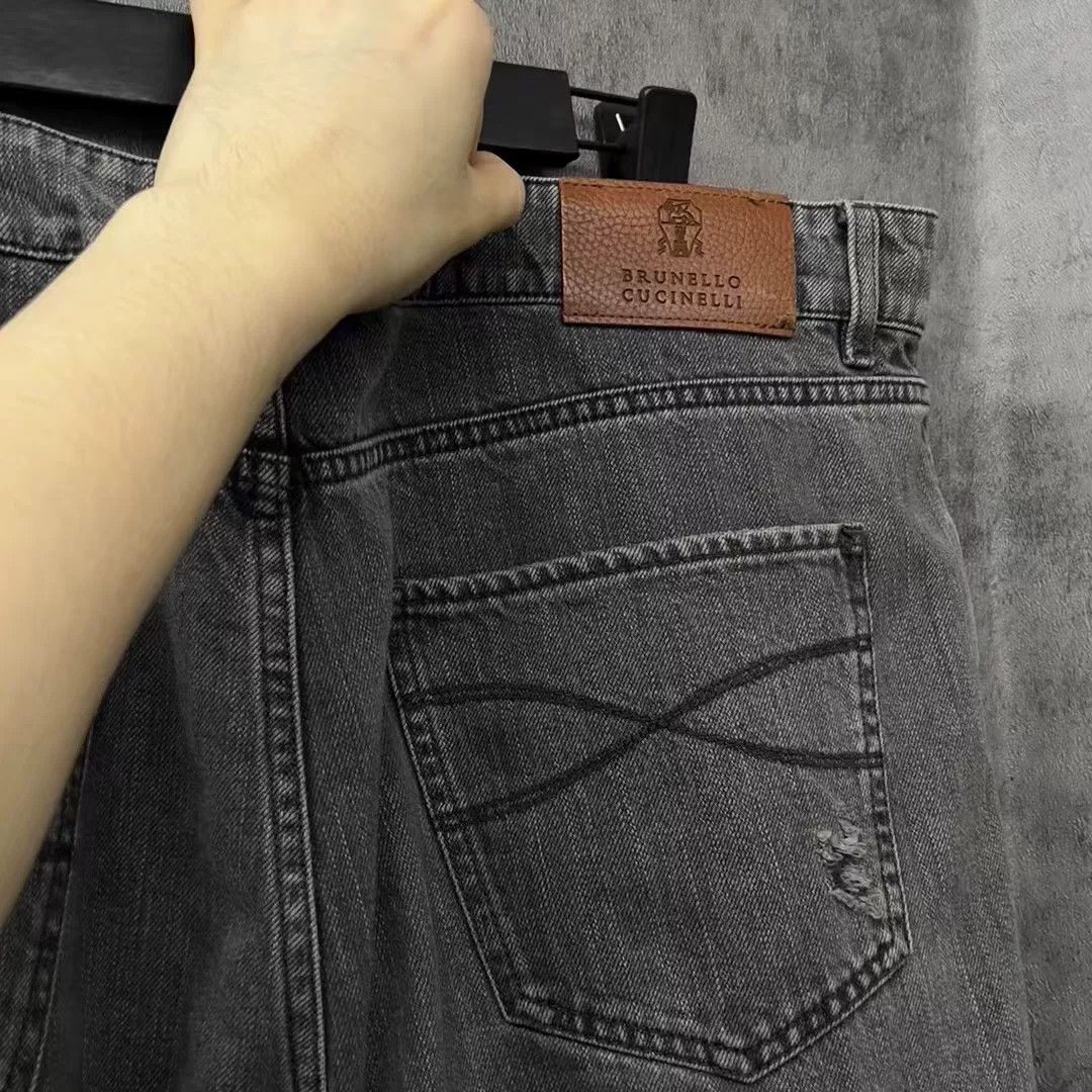 Brunello Cucinelli Brunello Cucinelli Distressed Embroidered Jeans 38 Size US 38 / EU 54 - 4 Thumbnail