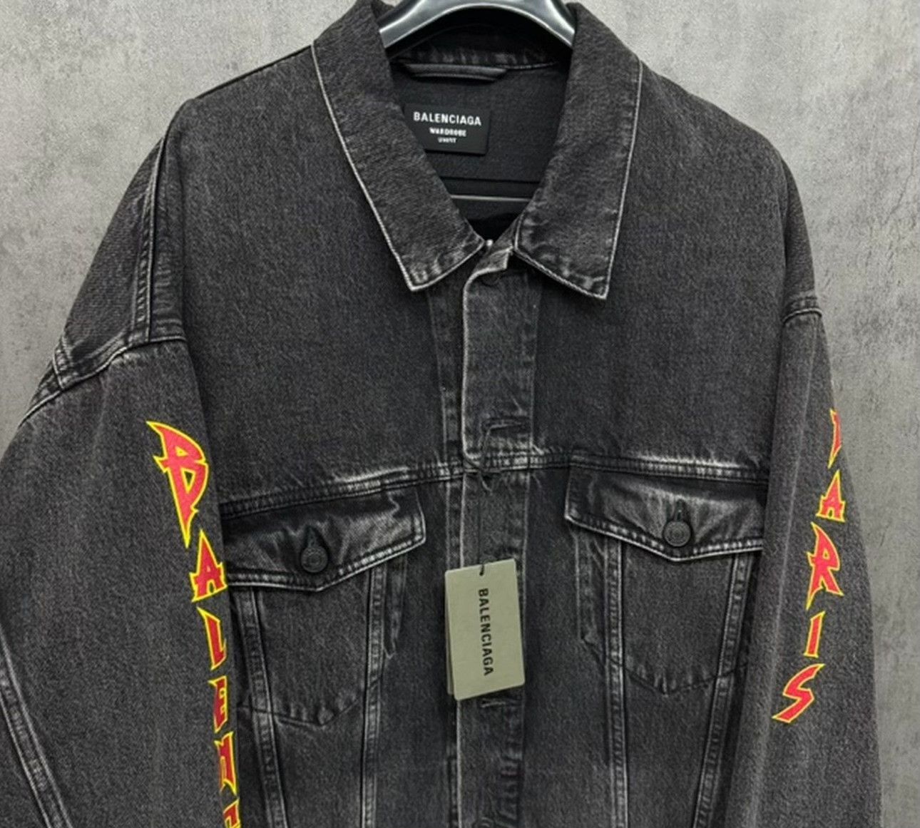 Balenciaga Balenciaga Flame Washed Denim Jacket Size 2 Size US M / EU 48-50 / 2 - 3 Thumbnail