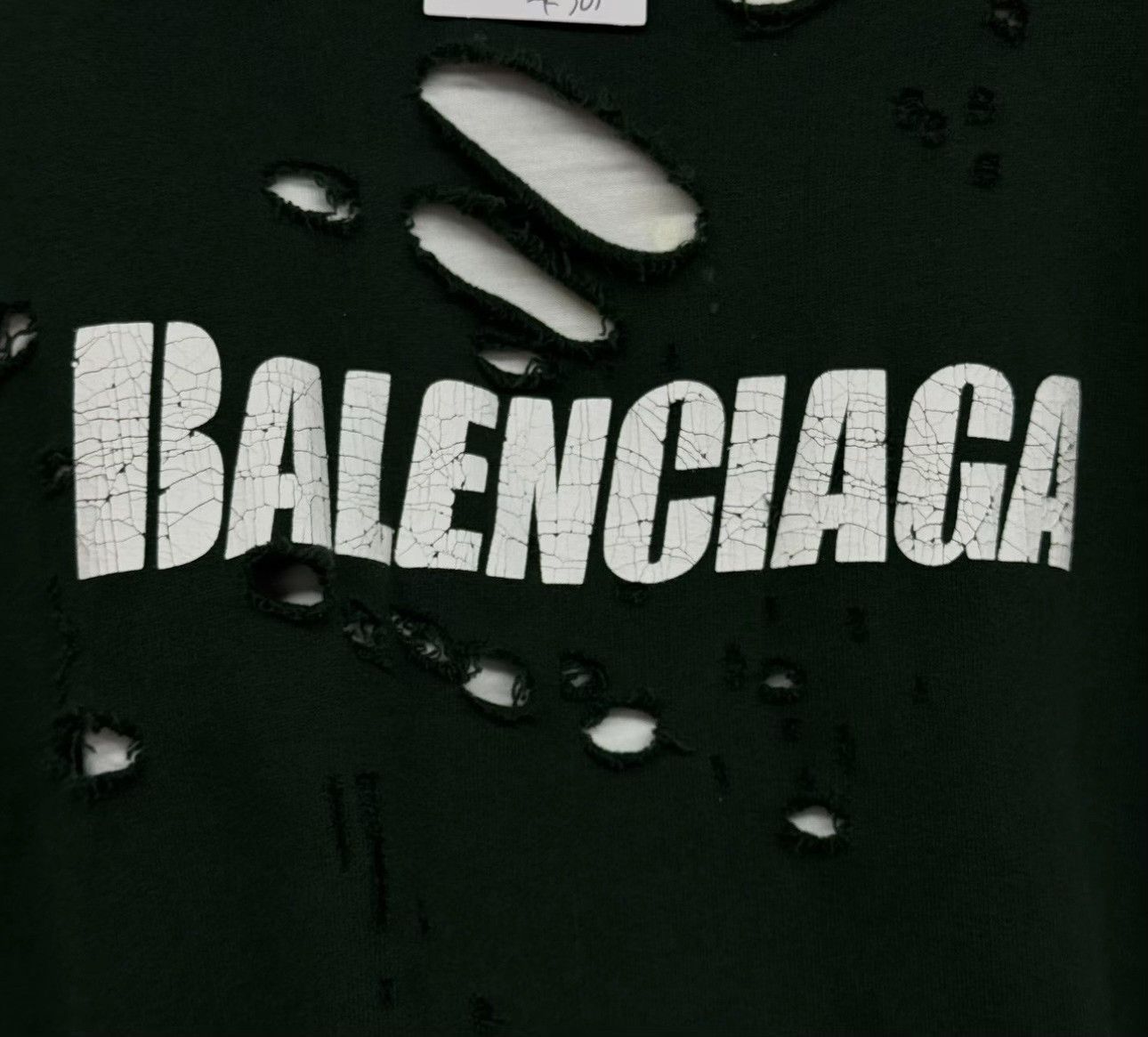 Balenciaga Balenciaga Distressed Logo Hoodie XXS Size US XXS / EU 40 - 4 Thumbnail