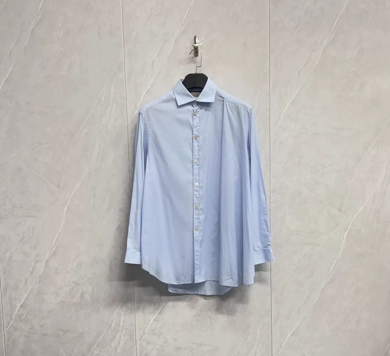 Gucci Gucci Pleated Blue Long Sleeve Shirt 46 Size US S / EU 44-46 / 1 - 2 Thumbnail