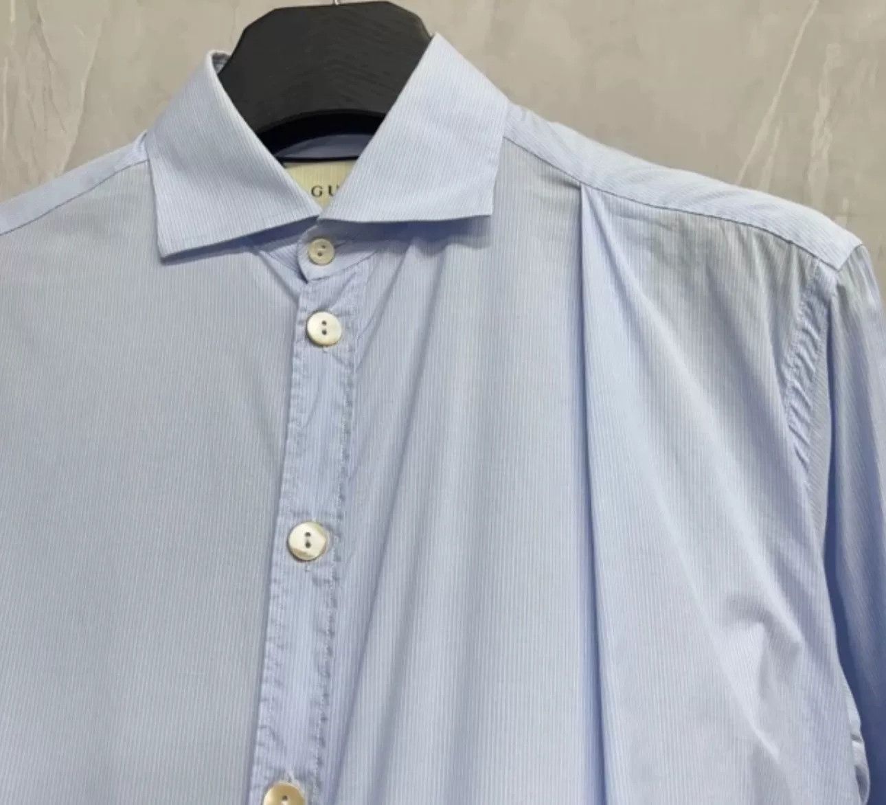 Gucci Gucci Pleated Blue Long Sleeve Shirt 46 Size US S / EU 44-46 / 1 - 3 Thumbnail