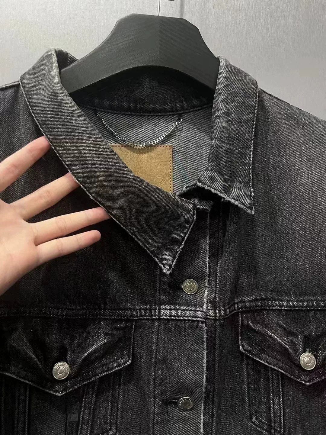 Balenciaga Balenciaga Asymmetric Collar Denim Jacket 42 Size US XS / EU 42 / 0 - 4 Thumbnail