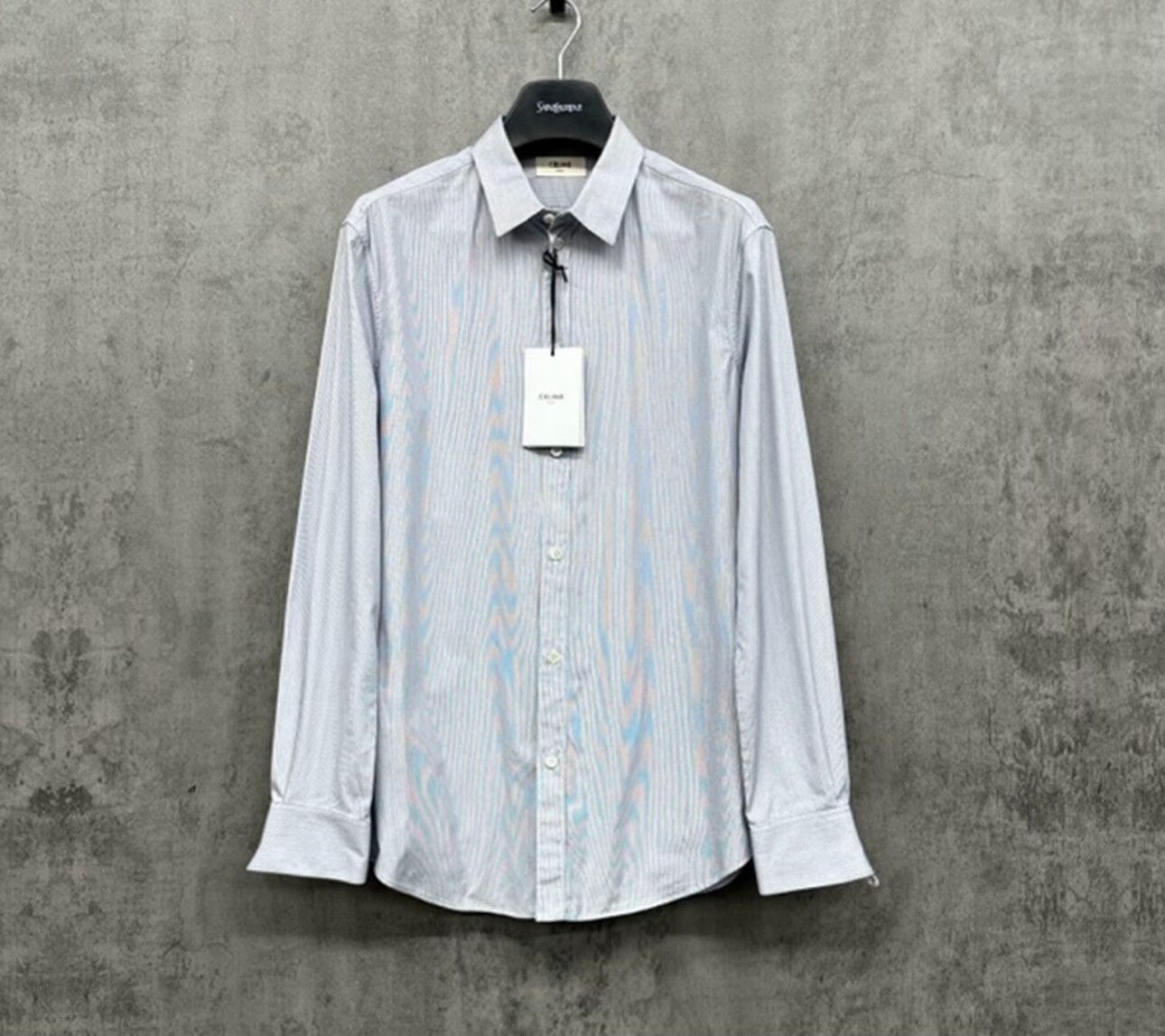 Celine Celine Striped Long Sleeve Button Up Shirt 42 Size US L / EU 52-54 / 3 - 2 Thumbnail