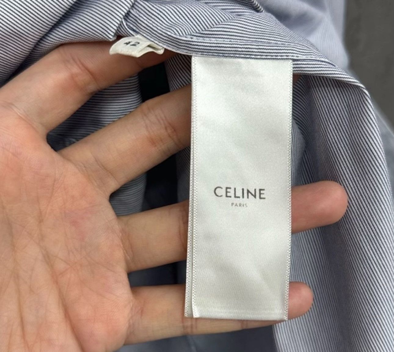 Celine Celine Striped Long Sleeve Button Up Shirt 42 Size US L / EU 52-54 / 3 - 5 Thumbnail