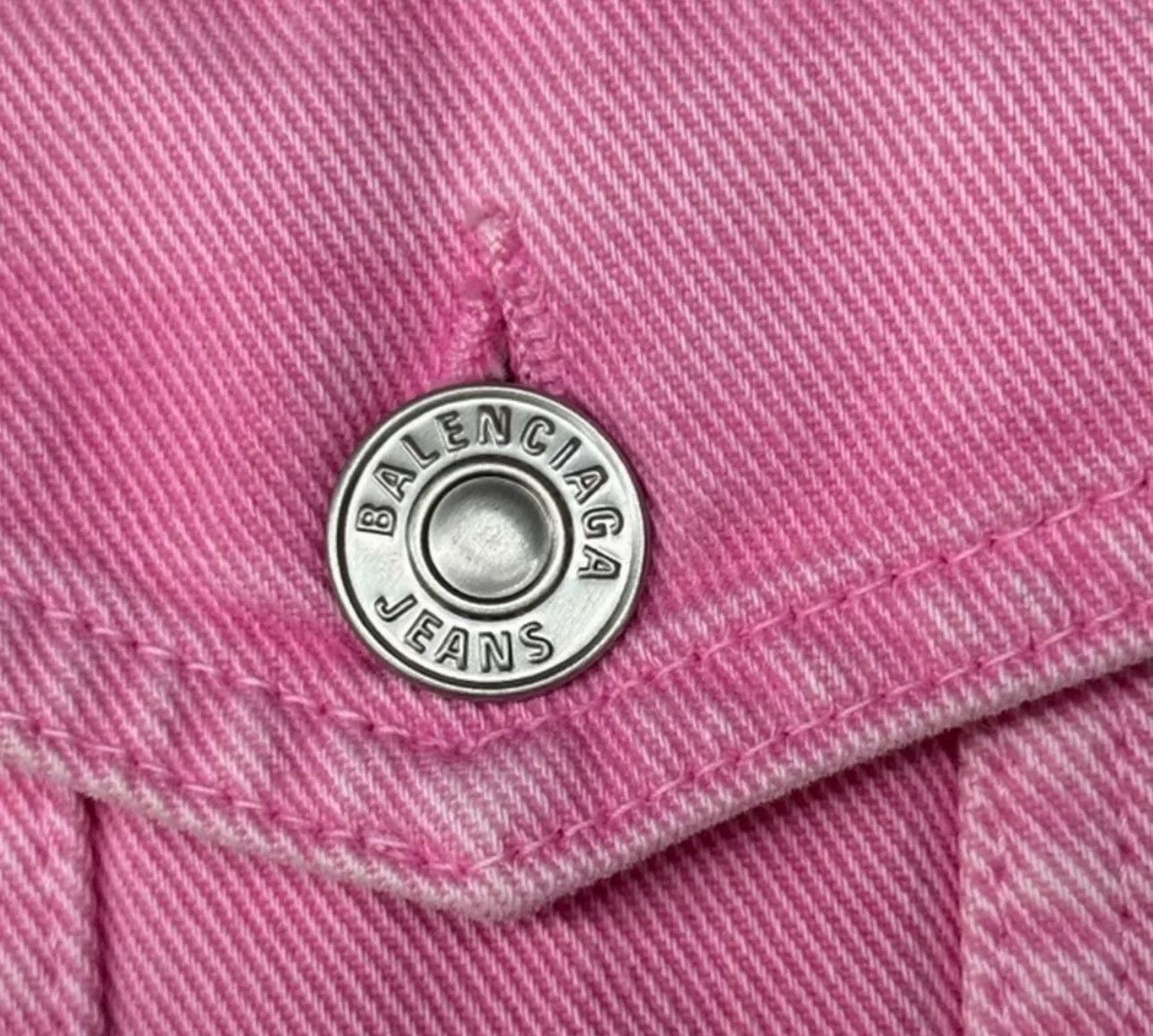 Balenciaga Balenciaga Embroidered Logo Pink Denim Jacket FR 34 Size XS / US 0-2 / IT 36-38 - 4 Thumbnail