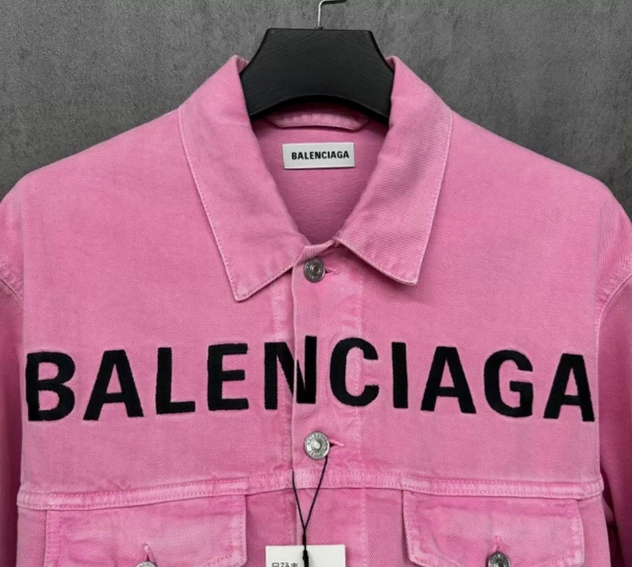 Balenciaga Balenciaga Embroidered Logo Pink Denim Jacket FR 34 Size XS / US 0-2 / IT 36-38 - 3 Thumbnail
