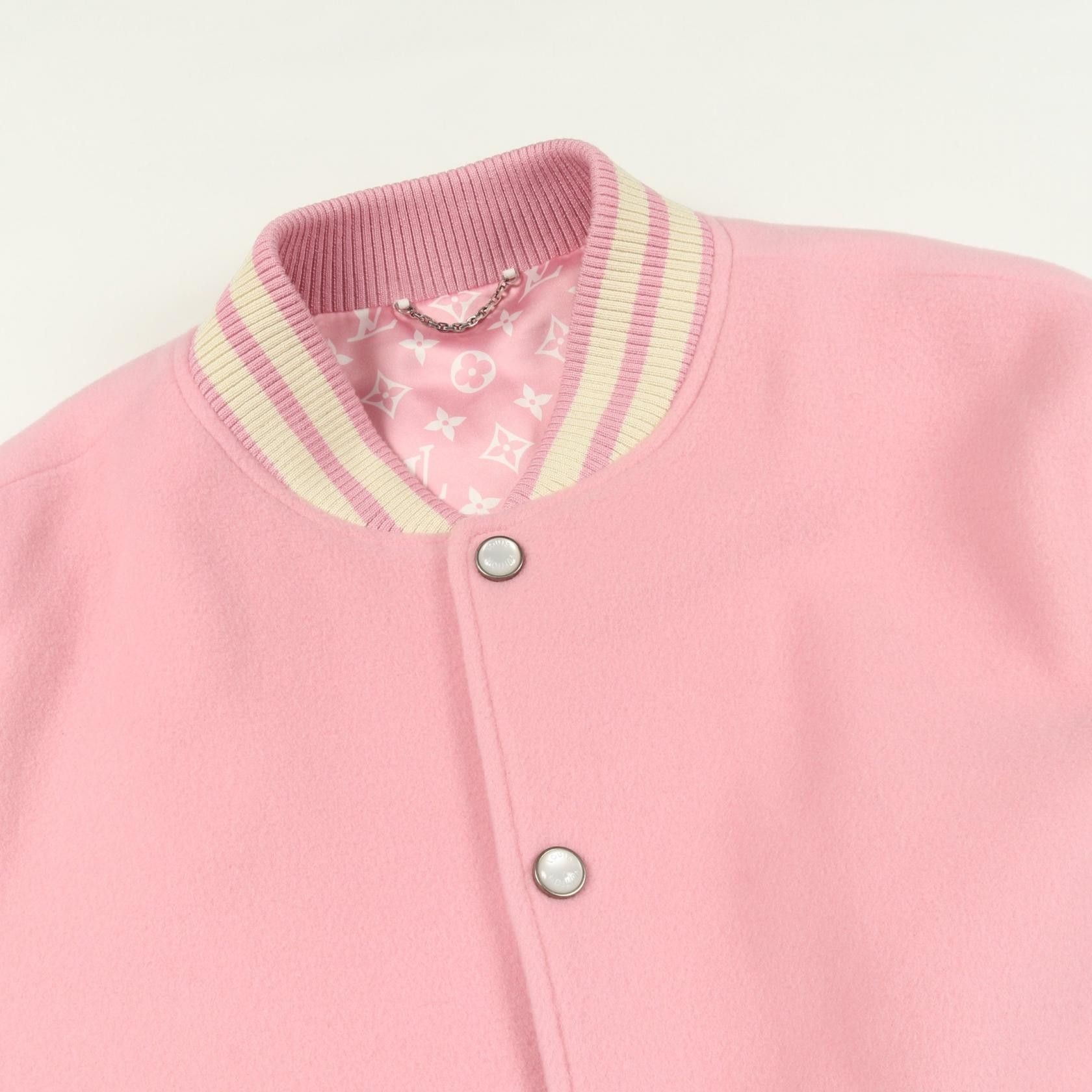 Louis Vuitton Louis Vuitton Louis Vuitton Signature Leather Wool Cashmere Leather Varsity Jacket Textile Outerwear DUTY FREE for USA Size ONE SIZE - 6 Thumbnail