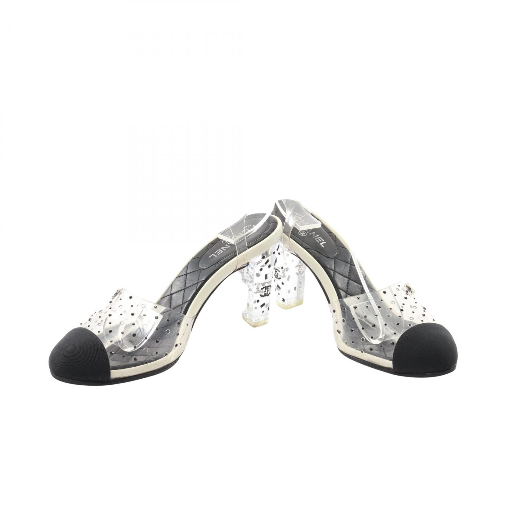 Chanel Chanel Chanel Coco Mark Rhinestone PVC Coated Canvas Sandals Plastic / Synthetic Other DUTY FREE for USA Size ONE SIZE - 3 Thumbnail