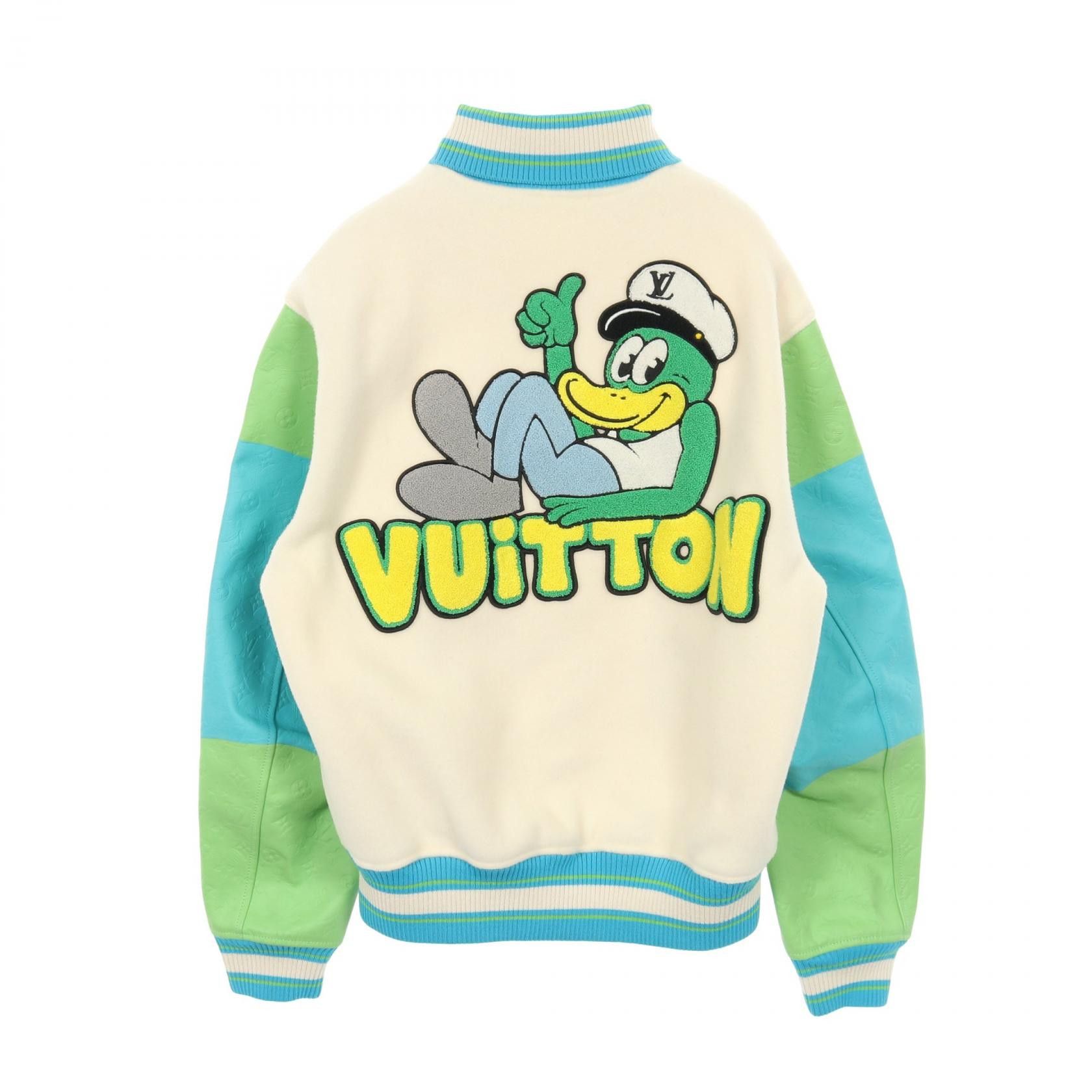 Louis Vuitton Louis Vuitton Louis Vuitton Rainbow Playground Varsity Wool Leather Jacket Textile Outerwear RM231YC8HOL63E DUTY FREE for USA Size ONE SIZE - 2 Thumbnail