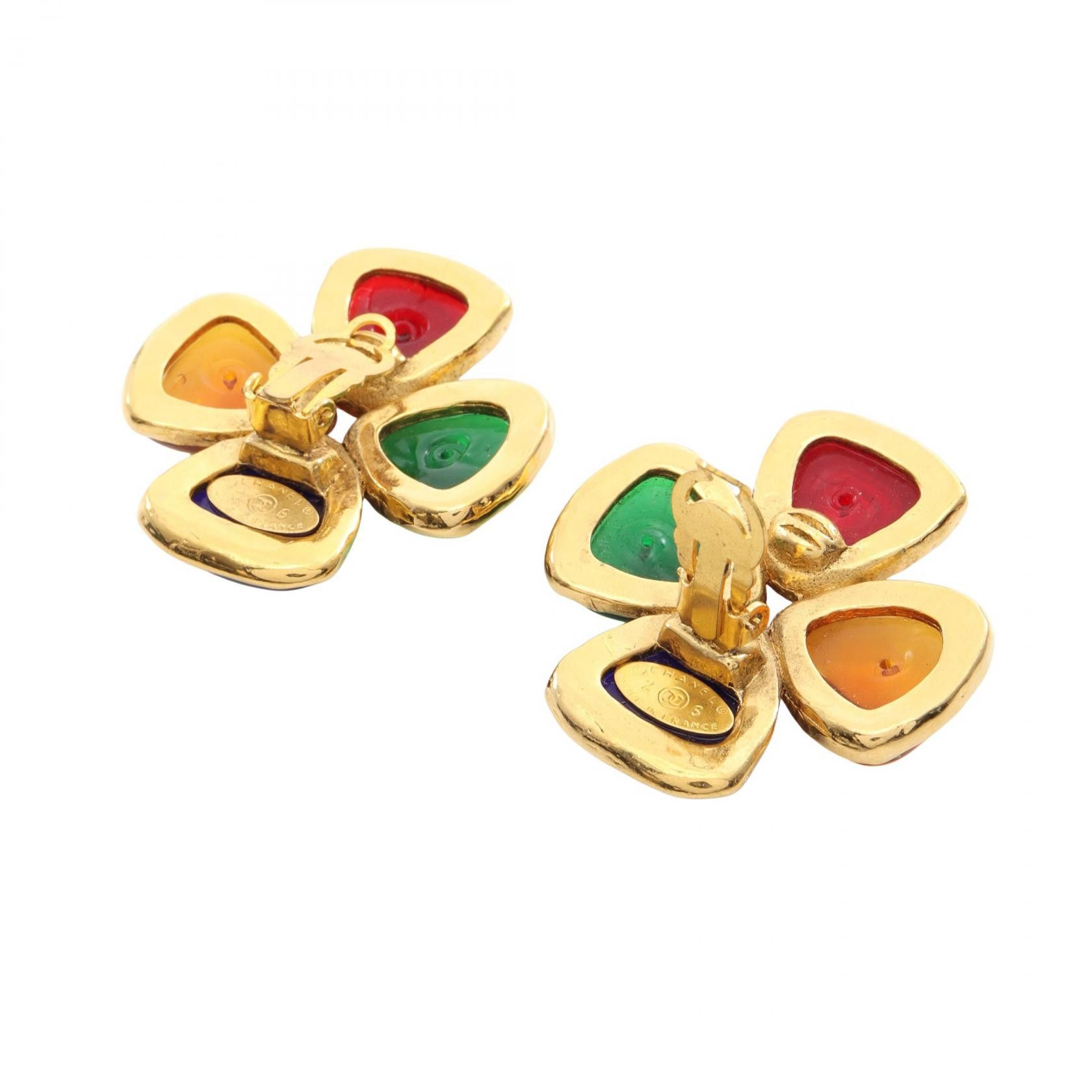 Chanel Chanel Chanel Color Stone Earrings Metal Earrings DUTY FREE for USA Size ONE SIZE - 2 Thumbnail