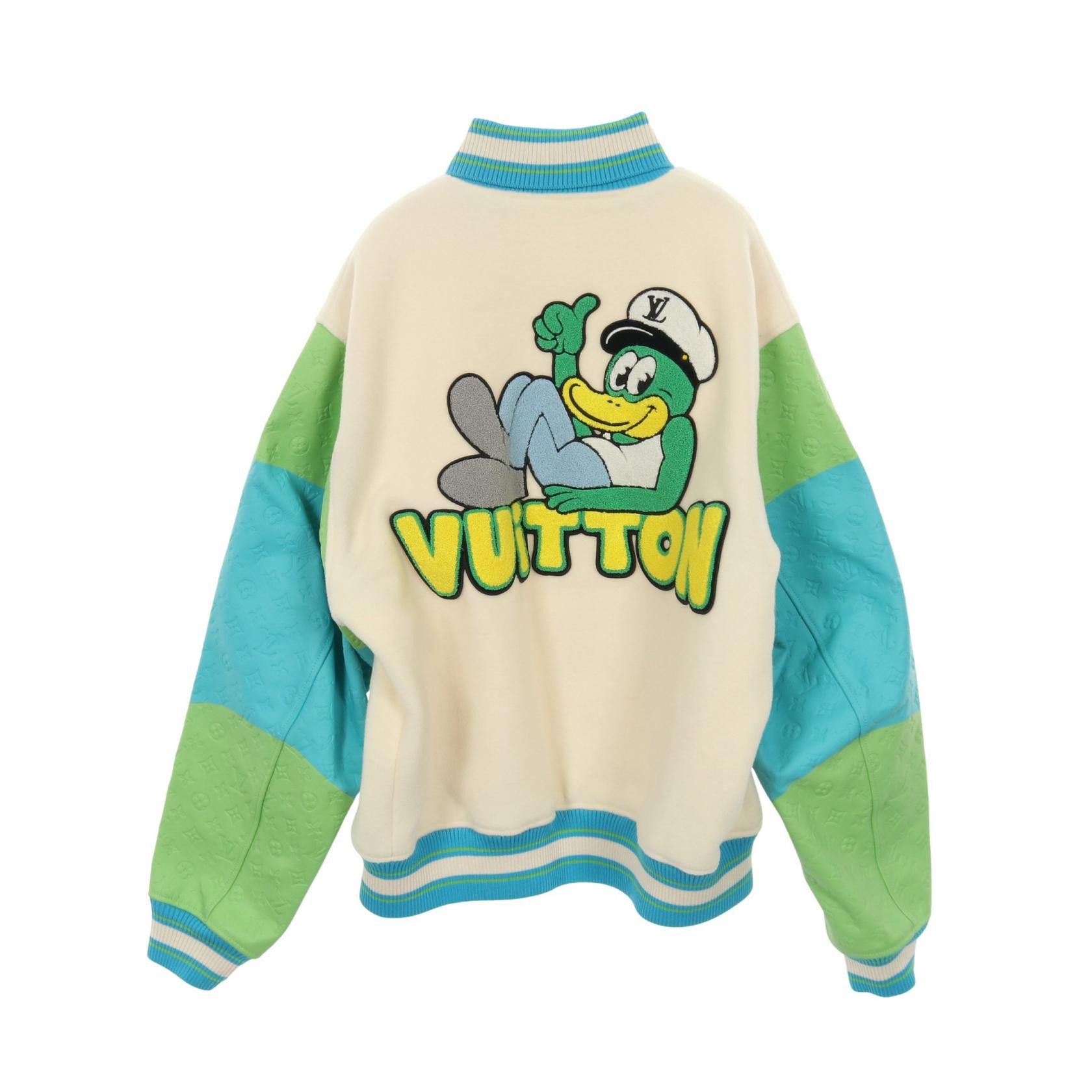 Louis Vuitton Louis Vuitton Louis Vuitton Rainbow Playground Varsity Jacket Wool Leather Jacket Leather Outerwear RM231YC8HOL63E DUTY FREE for USA Size ONE SIZE - 2 Thumbnail