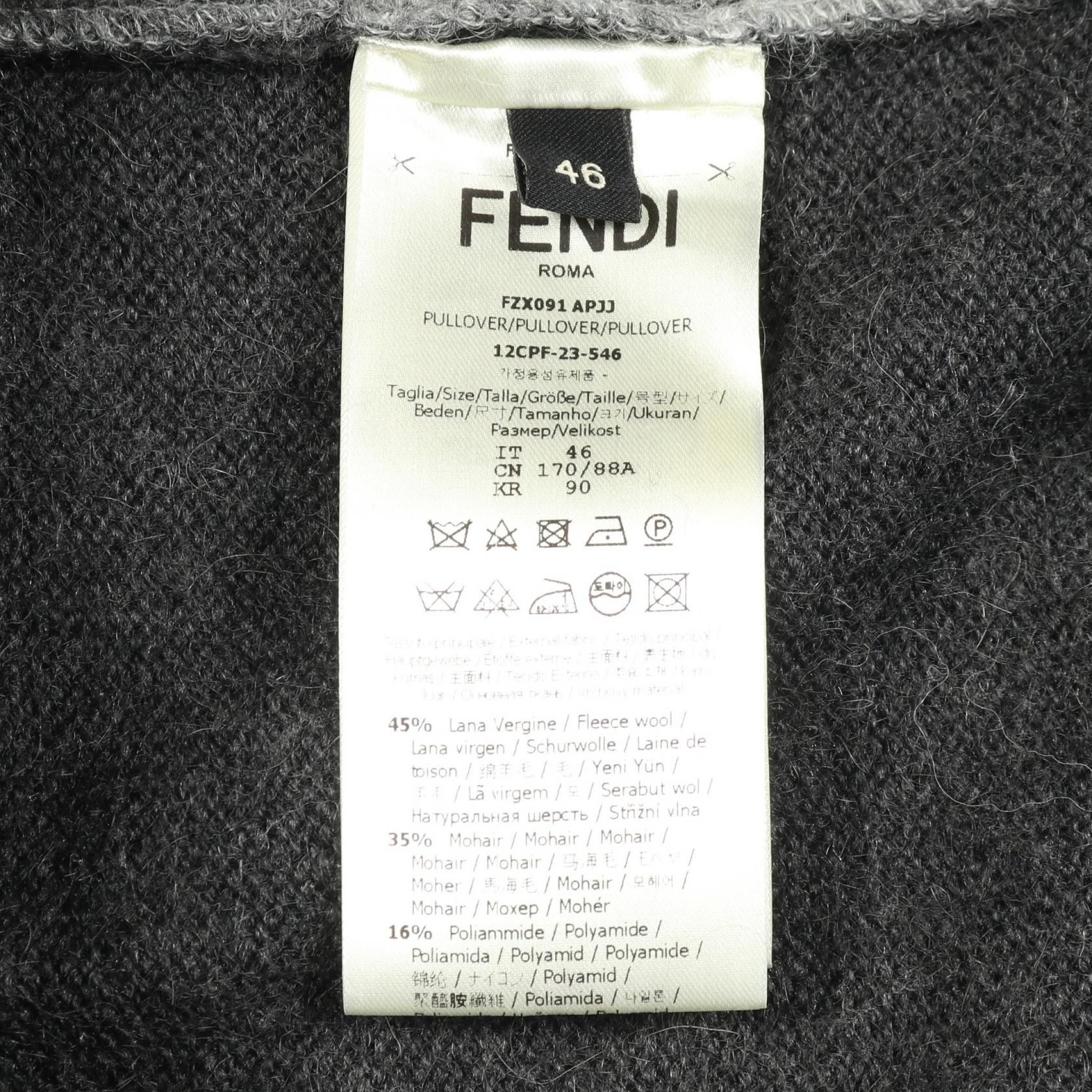 Fendi Fendi Fendi FF Pattern Wool Mohair Knit Top Textile Tops FZX091 DUTY FREE for USA Size ONE SIZE - 4 Thumbnail