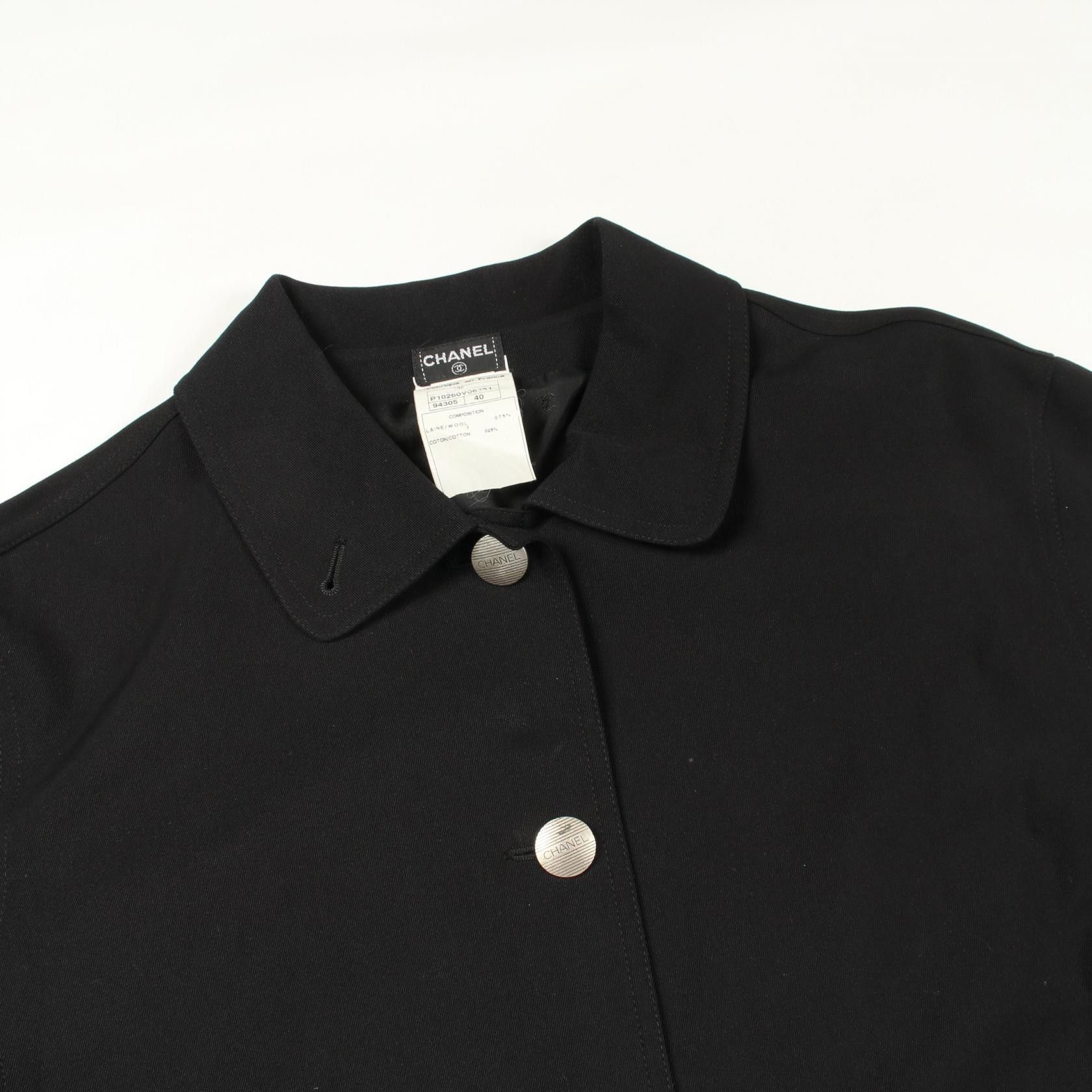Chanel Chanel Chanel Logo Button Wool Coat Textile Outerwear P10260V06351 DUTY FREE for USA Size ONE SIZE - 6 Thumbnail