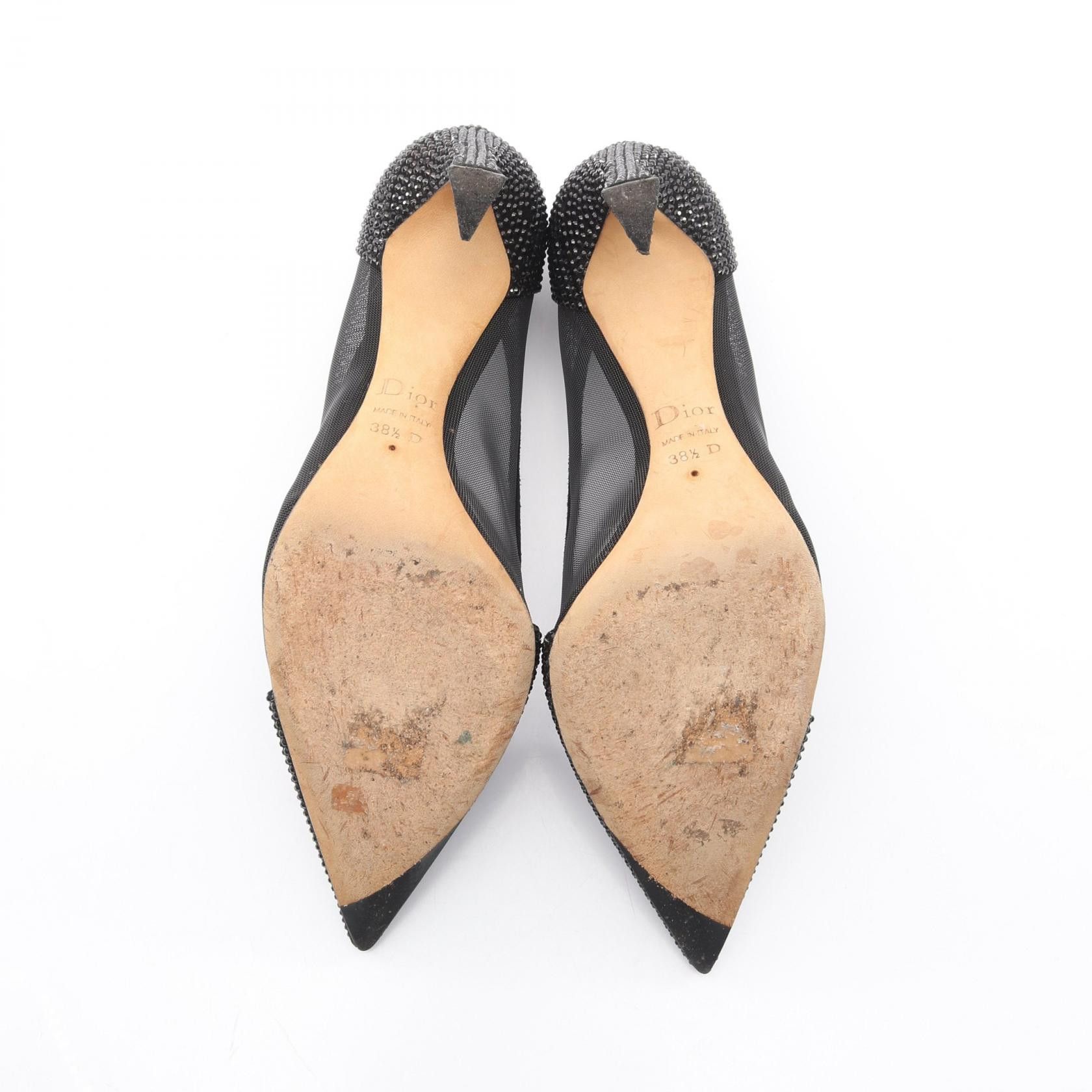Dior Dior Christian Dior Mesh Rhinestone Pumps Textile Shoes DUTY FREE for USA Size ONE SIZE - 4 Thumbnail