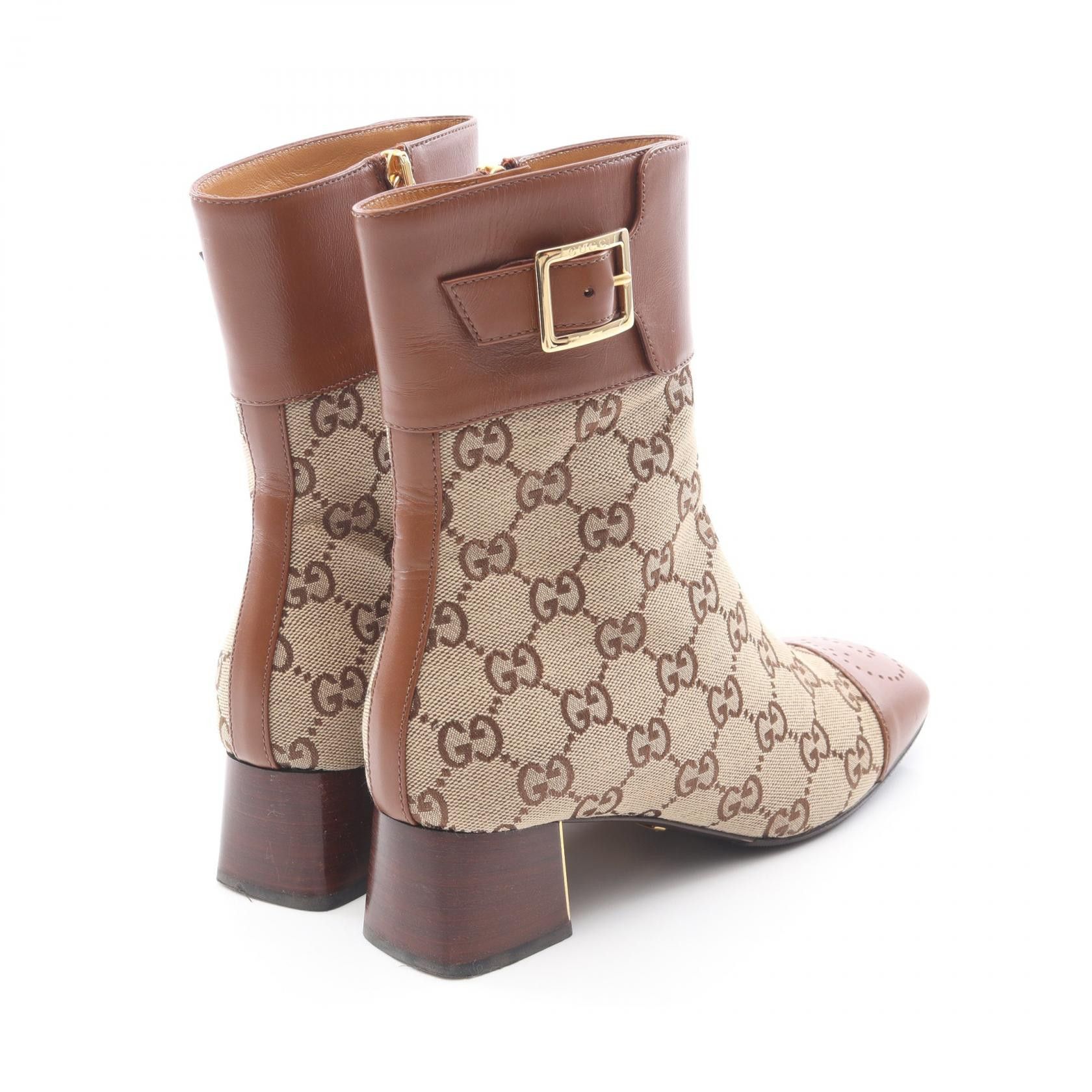 Gucci Gucci Gucci GG Canvas Leather Boots Leather Shoes DUTY FREE for USA Size ONE SIZE - 2 Thumbnail
