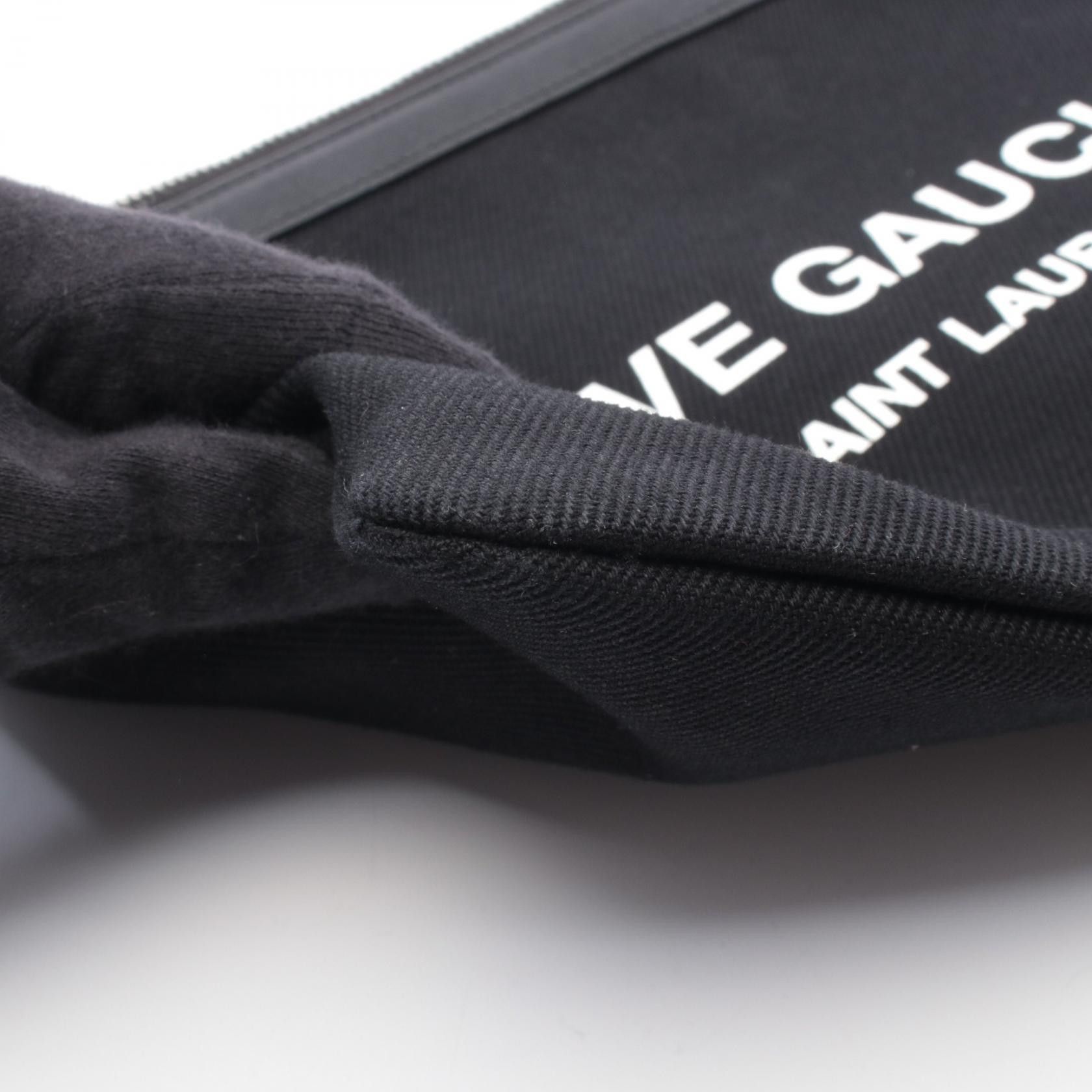 Yves Saint Laurent Yves Saint Laurent Yves Saint Laurent Rive Gauche Canvas Leather Clutch Bag Leather Clutch Bag 581369 DUTY FREE for USA Size ONE SIZE - 6 Thumbnail