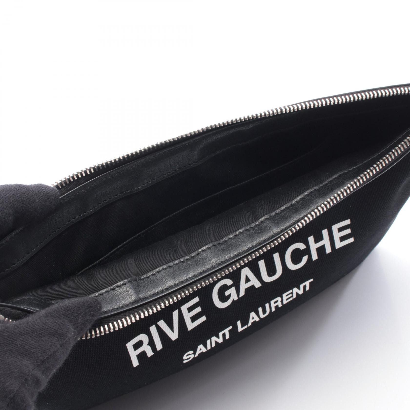 Yves Saint Laurent Yves Saint Laurent Yves Saint Laurent Rive Gauche Canvas Leather Clutch Bag Leather Clutch Bag 581369 DUTY FREE for USA Size ONE SIZE - 5 Thumbnail