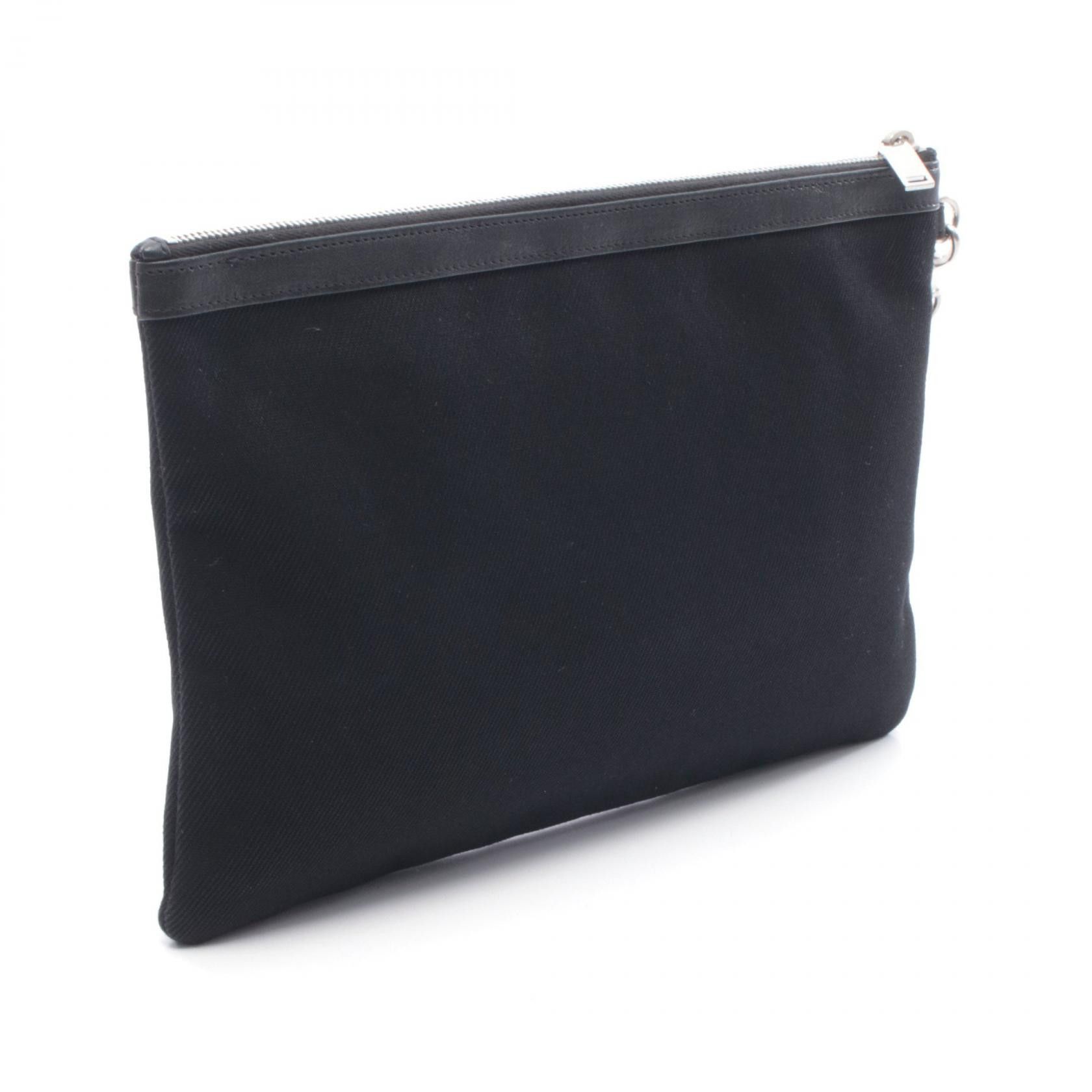 Yves Saint Laurent Yves Saint Laurent Yves Saint Laurent Rive Gauche Canvas Leather Clutch Bag Leather Clutch Bag 581369 DUTY FREE for USA Size ONE SIZE - 2 Thumbnail
