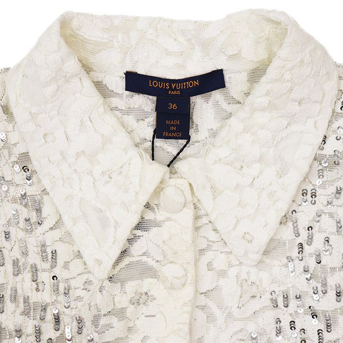 Louis Vuitton Louis Vuitton Louis Vuitton Lace Embroidered Sequin Shirt Textile Tops 2019AW DUTY FREE for USA Size ONE SIZE - 11 Thumbnail