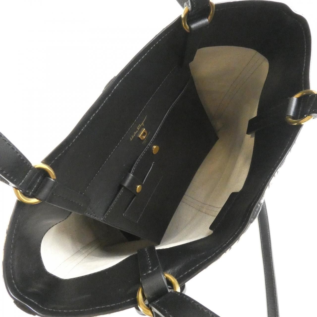 Salvatore Ferragamo Salvatore Ferragamo Salvatore Ferragamo Canvas Leather Handbag Leather Shoulder Bag 21H932 DUTY FREE for USA Size ONE SIZE - 9 Thumbnail