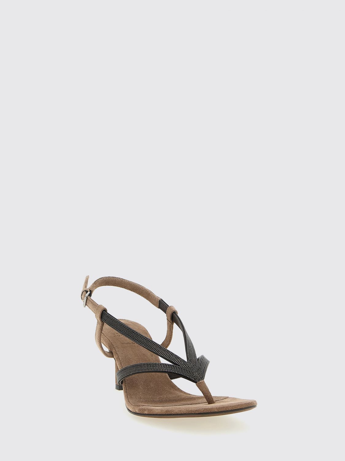 Brunello Cucinelli Brunello Cucinelli Heeled Sandal Woman Beige Size US 7 / IT 37 - 2 Thumbnail