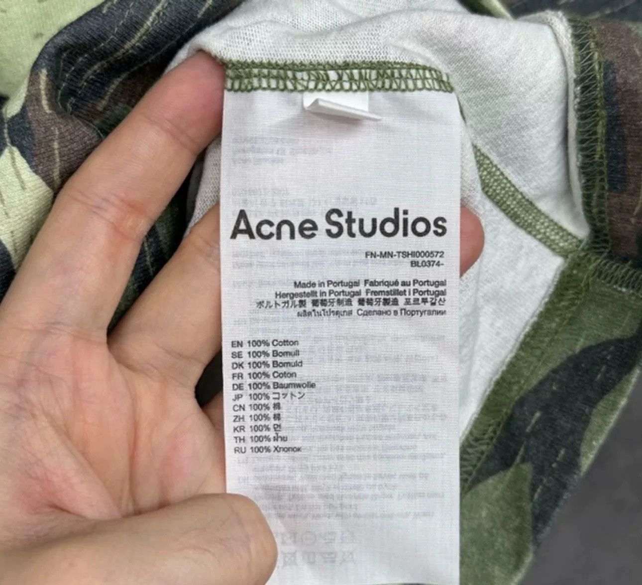 Acne Studios Acne Studios Camo Rhinestone Logo T-Shirt M Size US M / EU 48-50 / 2 - 5 Thumbnail