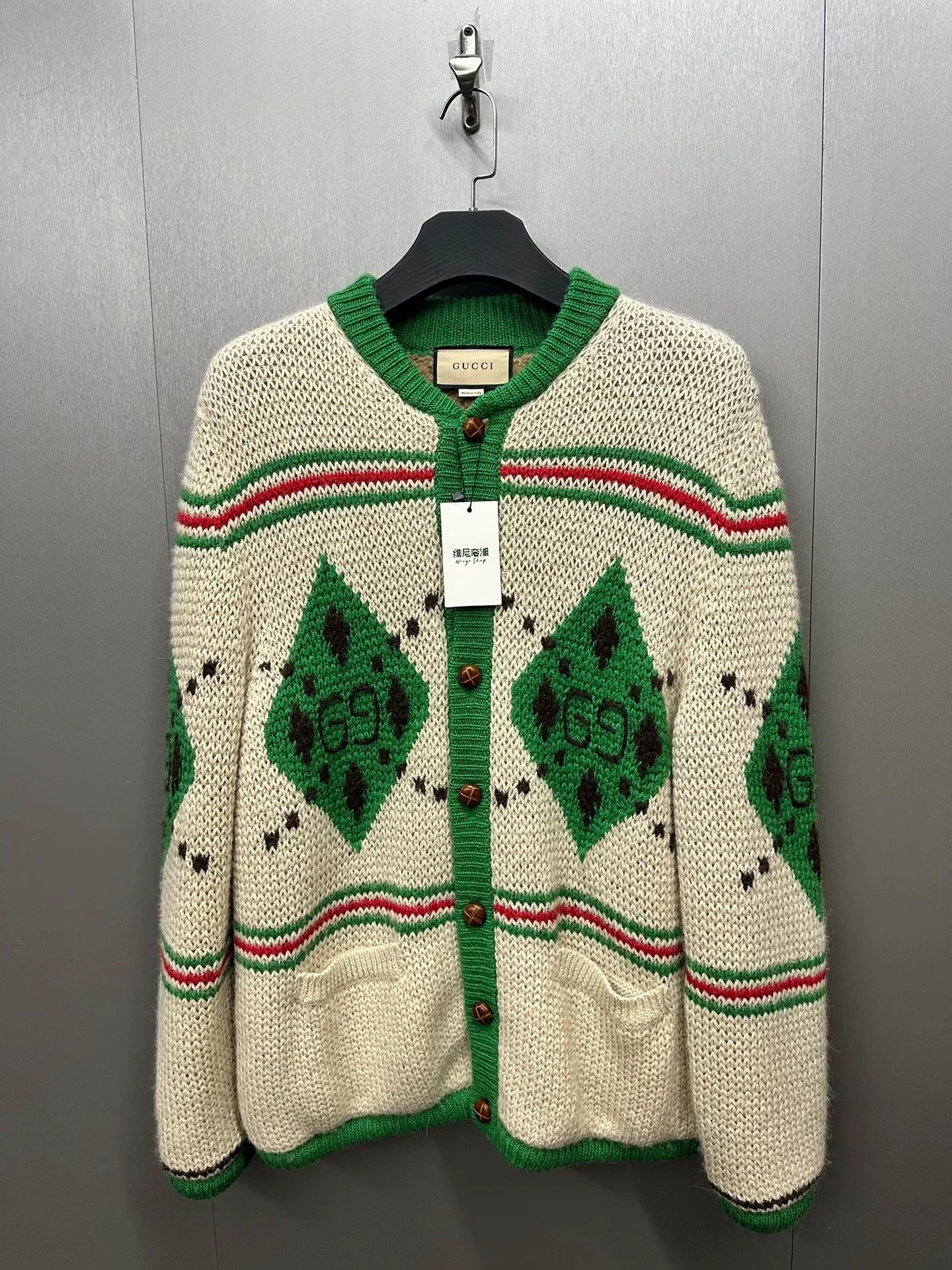 Gucci Gucci Argyle Wool Alpaca Knit Cardigan S Size S / US 4 / IT 40 - 2 Thumbnail