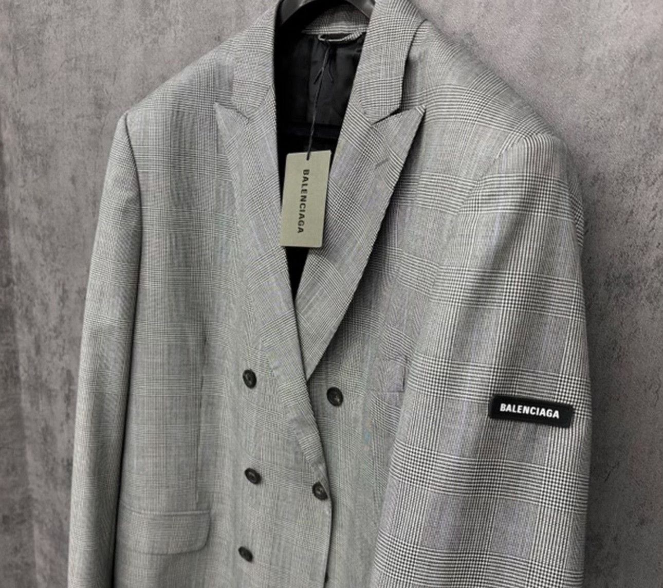 Balenciaga Balenciaga Houndstooth Logo Blazer 36R Size 36R - 3 Thumbnail