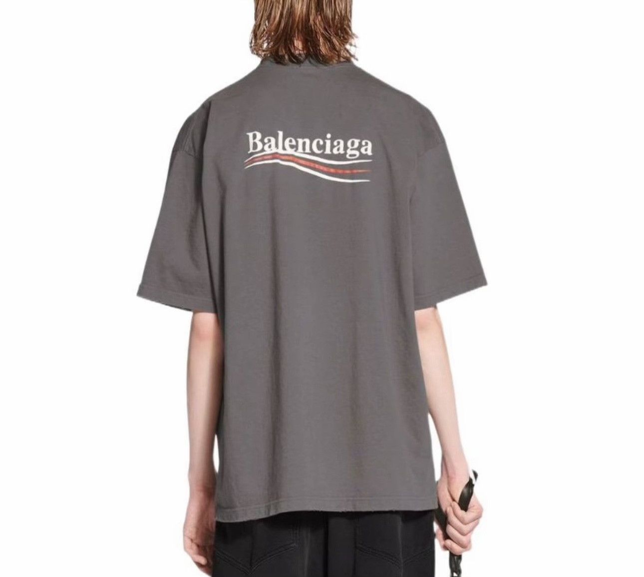 Balenciaga Balenciaga Destroyed Political Logo T-Shirt S Size US S / EU 44-46 / 1 - 3 Thumbnail