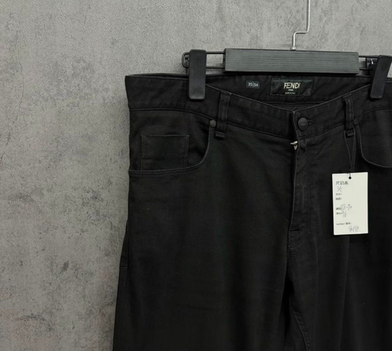 Fendi Fendi Embroidered Script Black Denim Jeans 35 Size US 35 - 4 Thumbnail