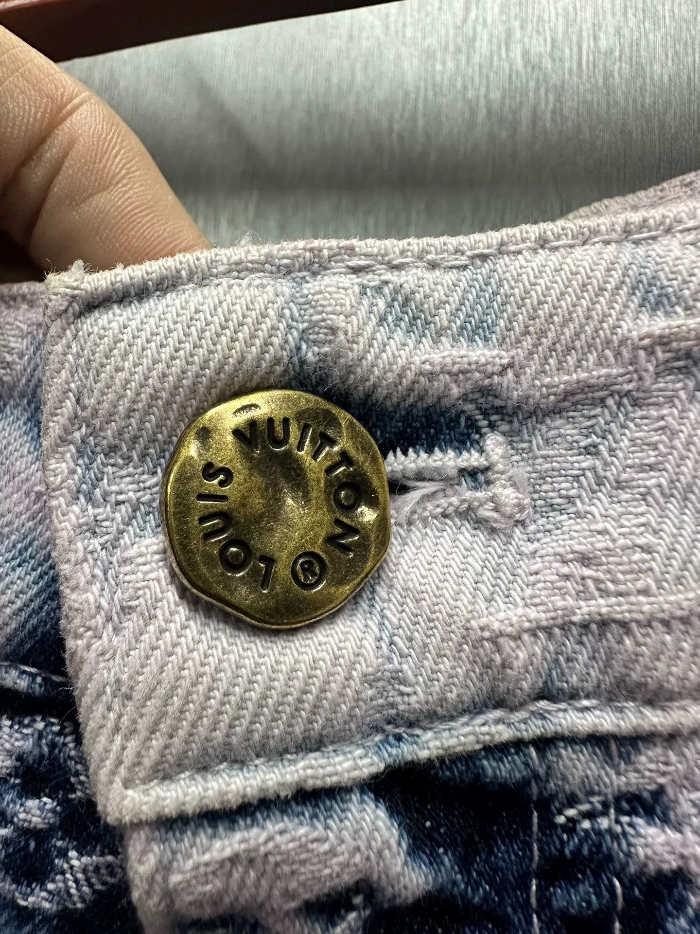 Louis Vuitton Louis Vuitton Lavender Monogram Distressed Denim Size 29 Size US 29 - 3 Thumbnail