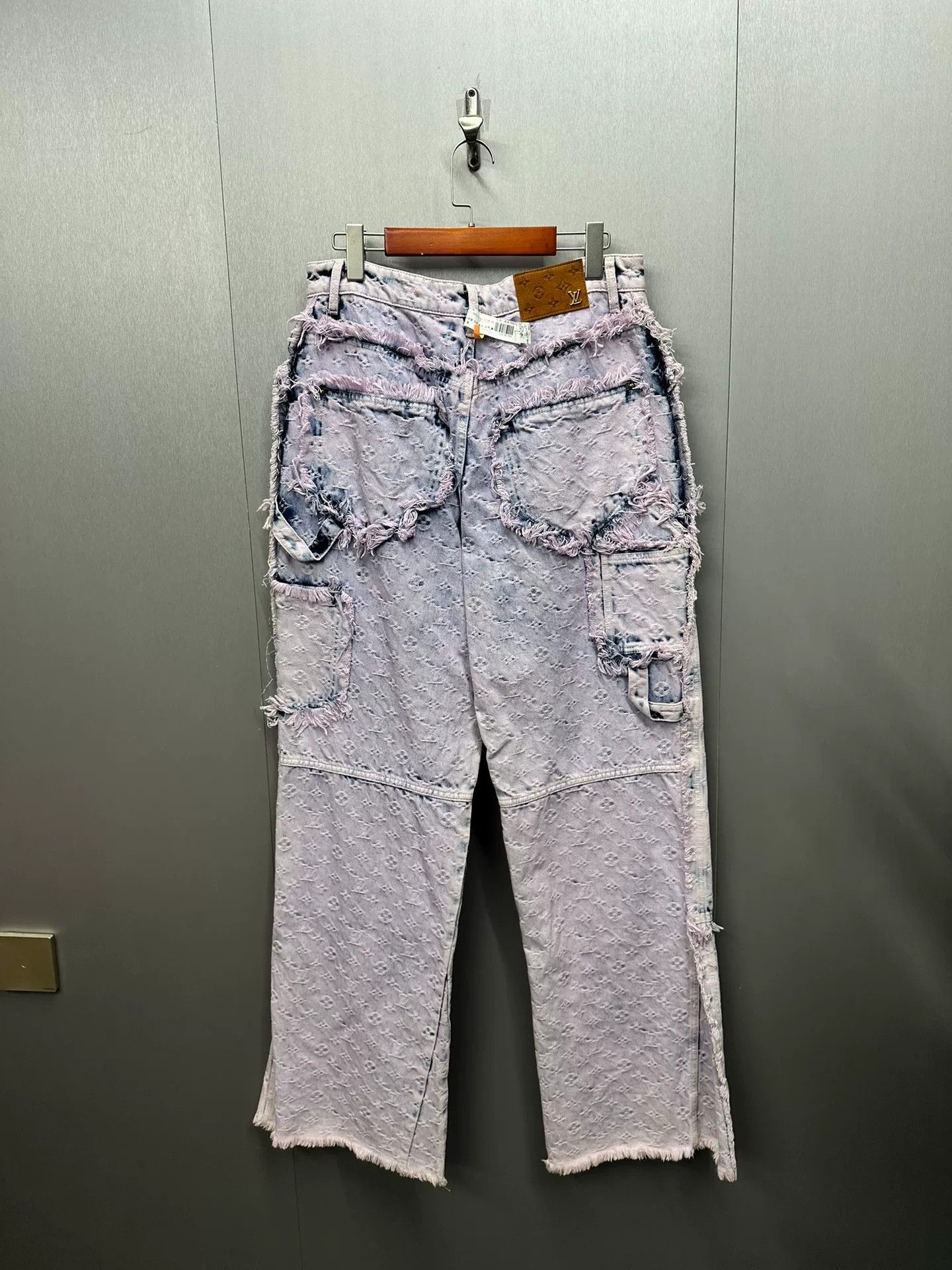 Louis Vuitton Louis Vuitton Lavender Monogram Distressed Denim Size 29 Size US 29 - 4 Thumbnail