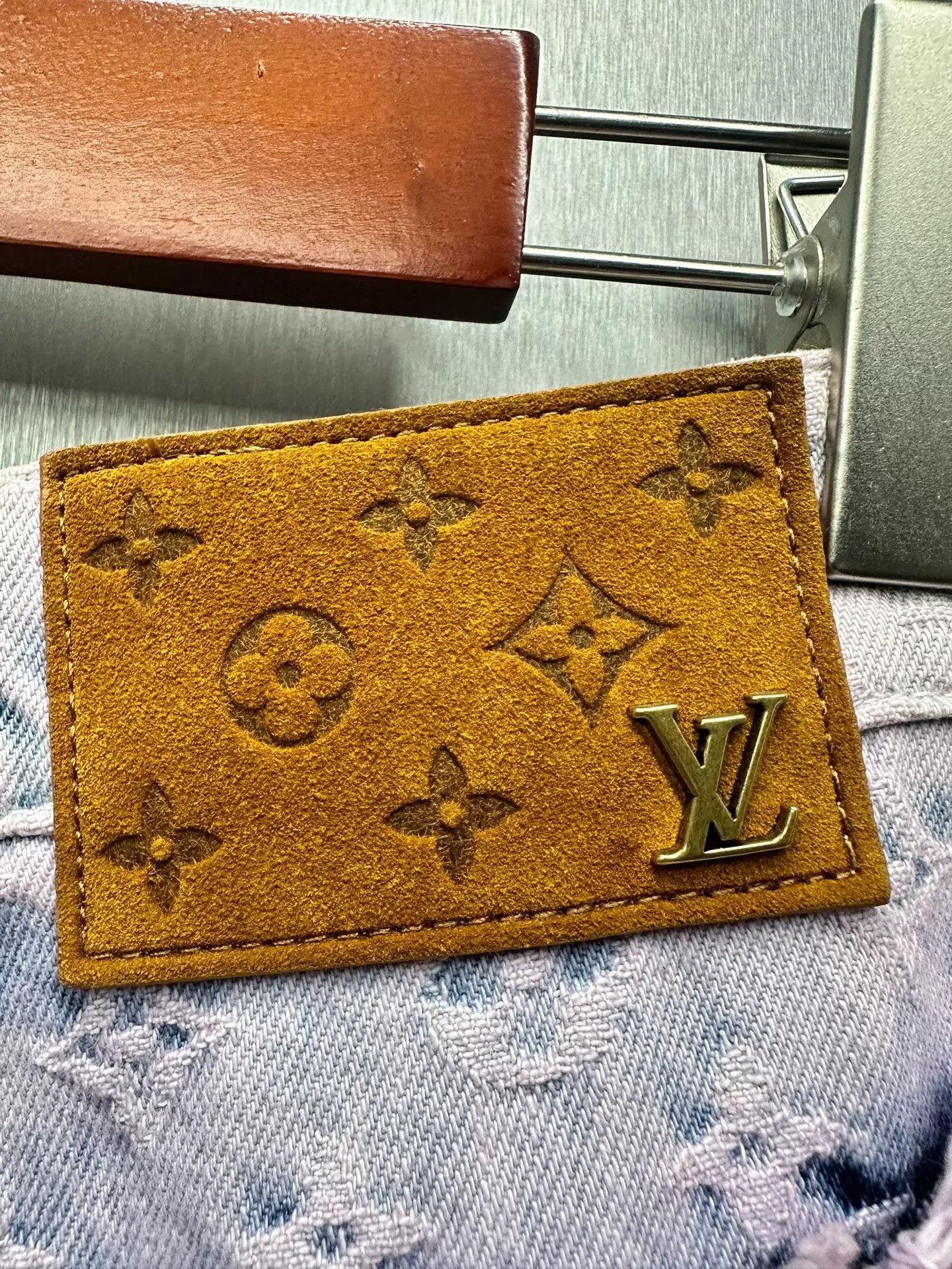 Louis Vuitton Louis Vuitton Lavender Monogram Distressed Denim Size 29 Size US 29 - 5 Thumbnail