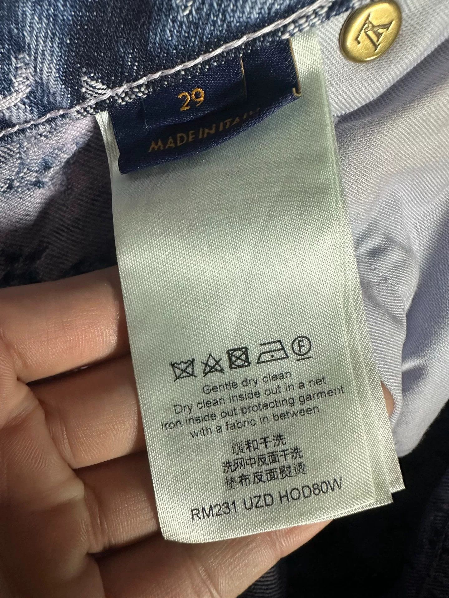 Louis Vuitton Louis Vuitton Lavender Monogram Distressed Denim Size 29 Size US 29 - 6 Thumbnail