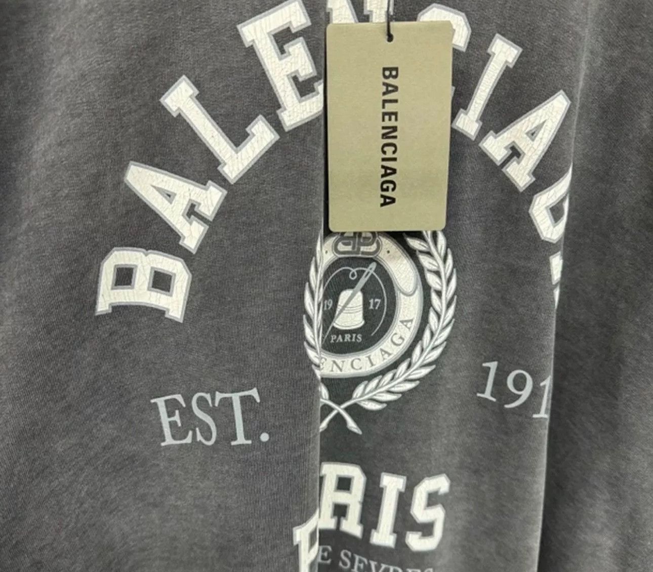 Balenciaga Balenciaga Washed Crest Logo Hoodie Size 3 Size US L / EU 52-54 / 3 - 3 Thumbnail