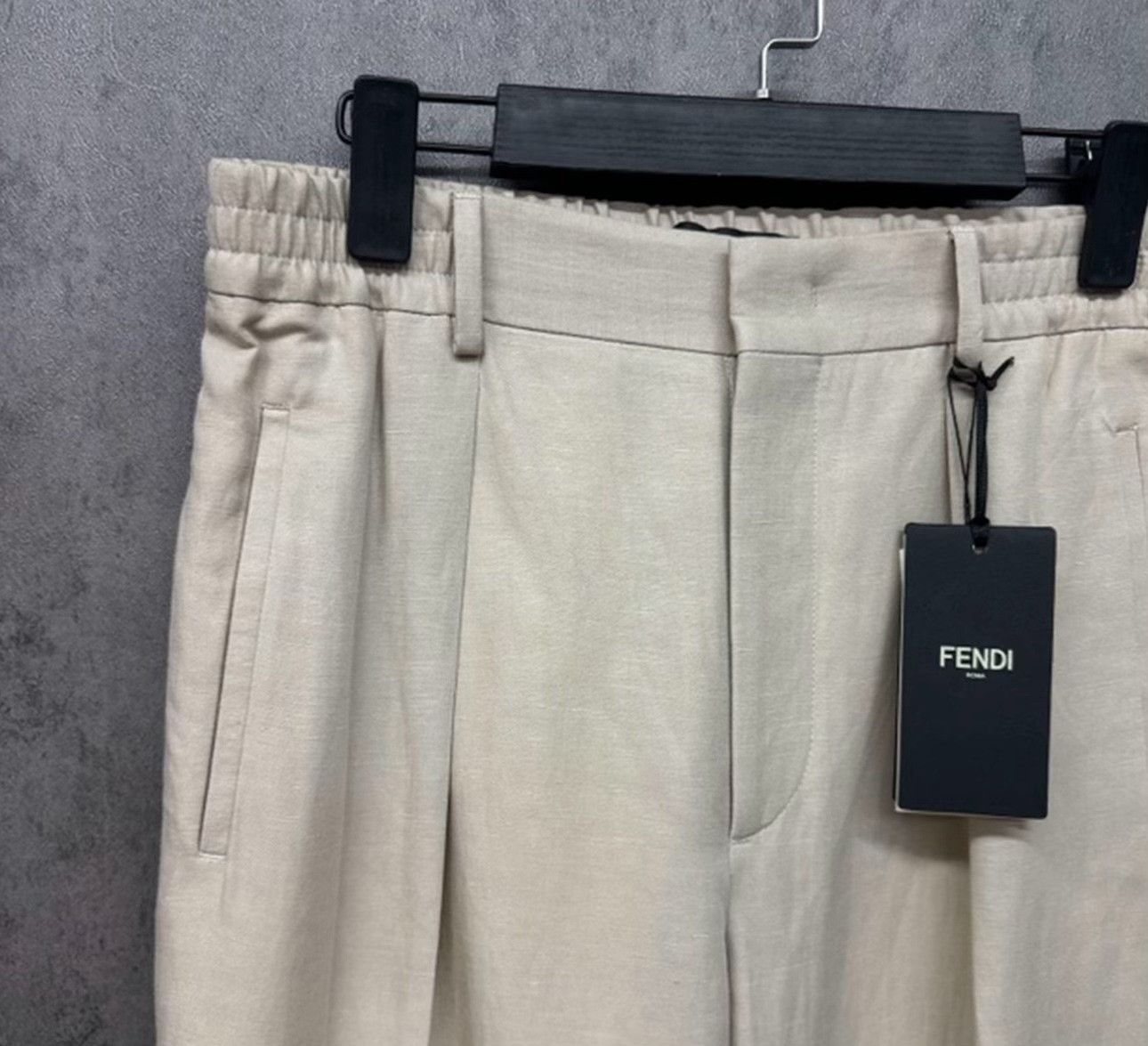 Fendi Fendi Logo Embroidered Linen Casual Pants EU 46 Size US 30 / EU 46 - 5 Thumbnail