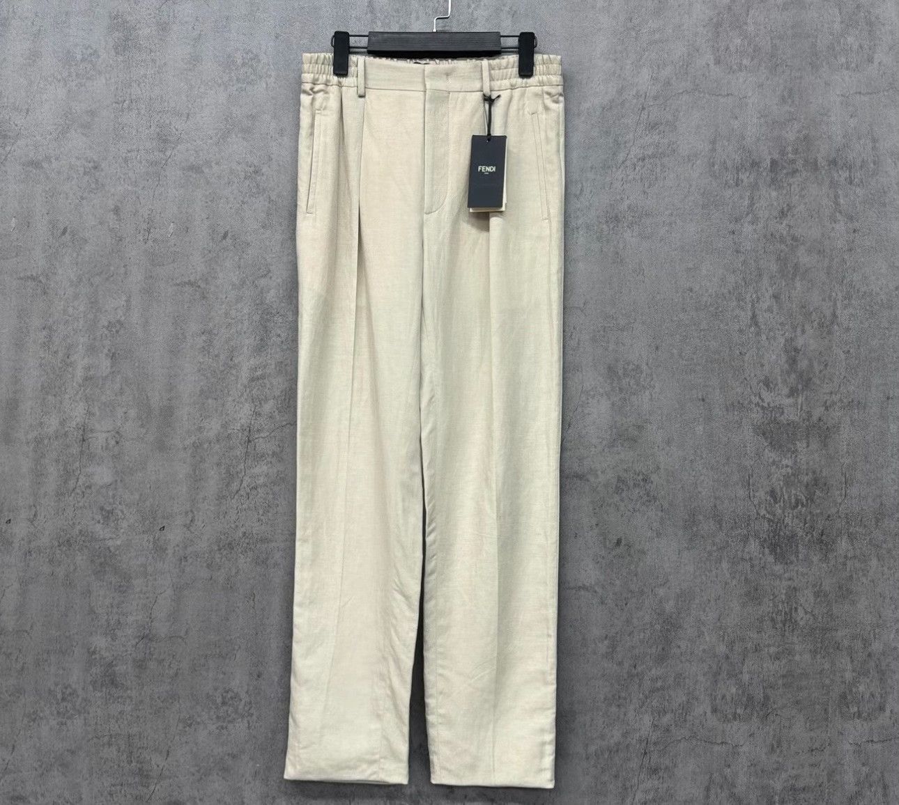 Fendi Fendi Logo Embroidered Linen Casual Pants EU 46 Size US 30 / EU 46 - 2 Thumbnail
