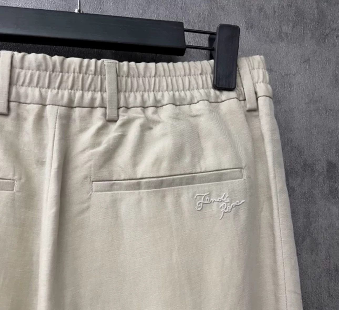 Fendi Fendi Logo Embroidered Linen Blend Casual Pants 46 Size US 30 / EU 46 - 4 Thumbnail