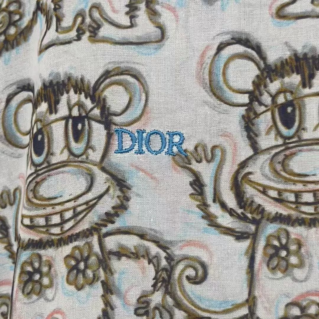 Dior Dior x Kenny Scharf Monkey Print Short Sleeve Shirt 39 Size US M / EU 48-50 / 2 - 4 Thumbnail