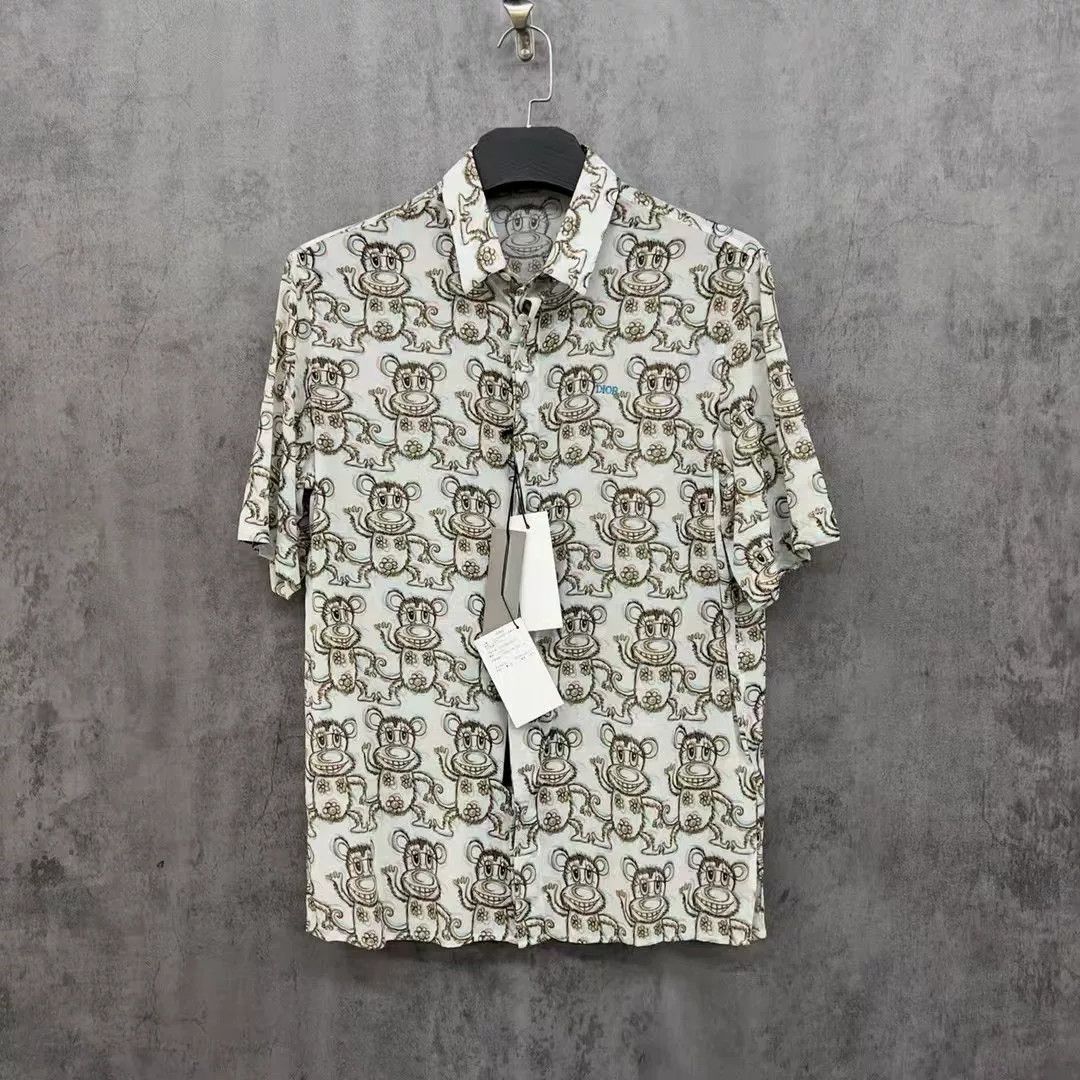 Dior Dior x Kenny Scharf Monkey Print Short Sleeve Shirt 39 Size US M / EU 48-50 / 2 - 2 Thumbnail