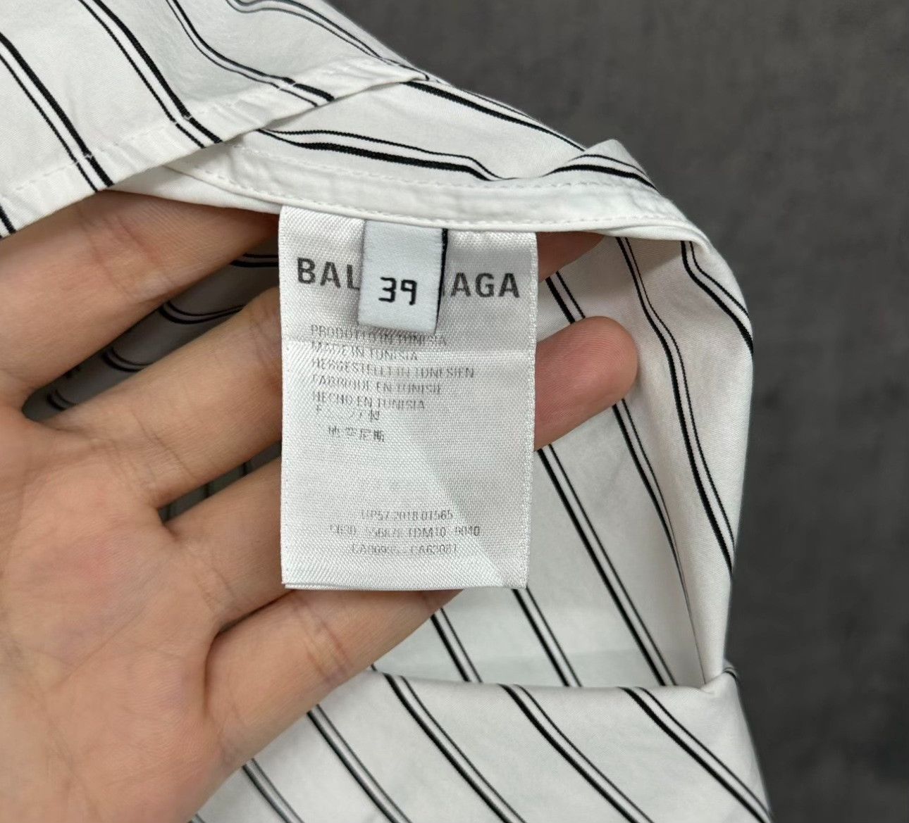 Balenciaga Balenciaga Striped Back Logo Shirt 39 Size US M / EU 48-50 / 2 - 5 Thumbnail