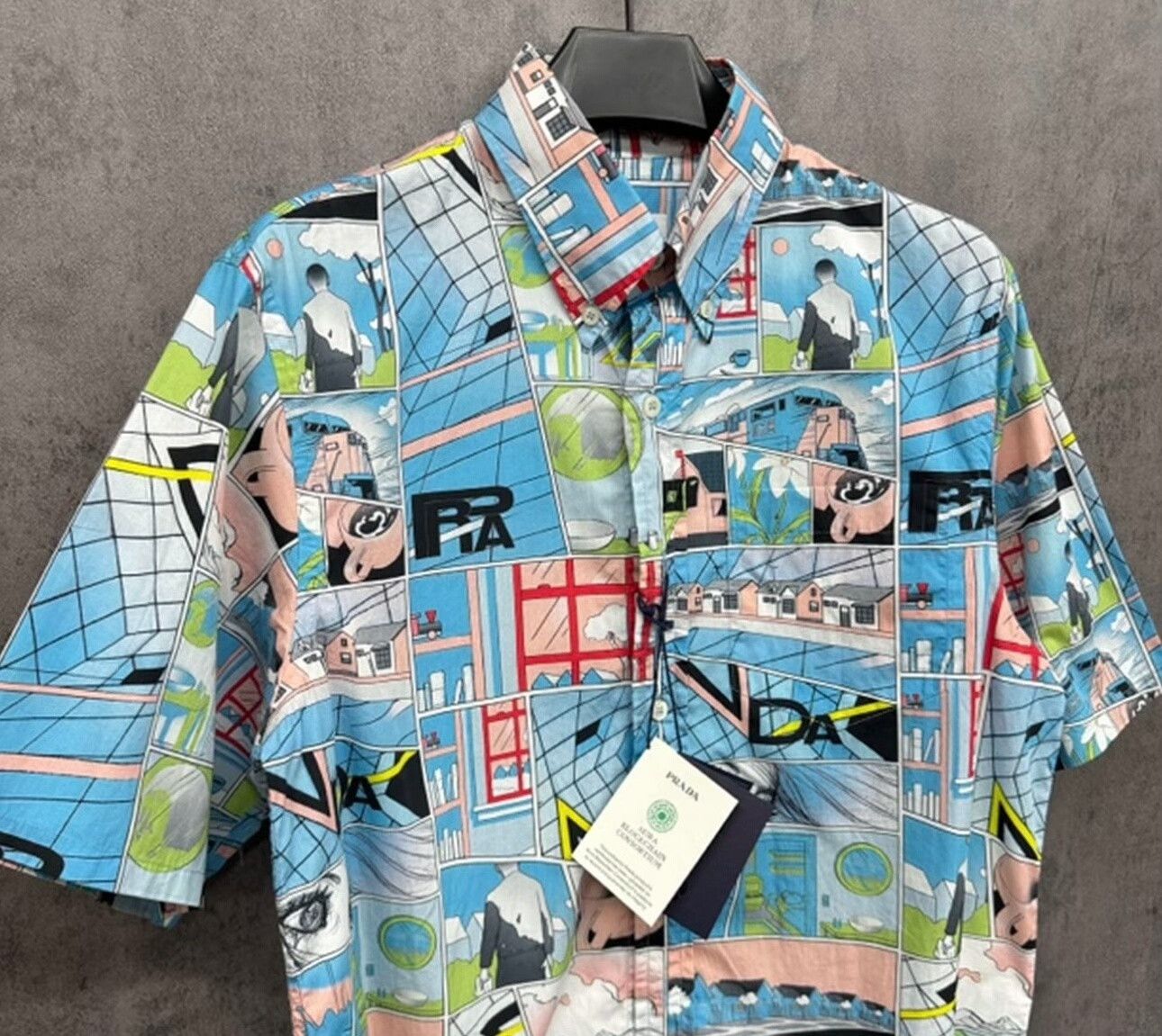 Prada Prada Comic Graphic Print Short Sleeve Shirt Size S Size US S / EU 44-46 / 1 - 4 Thumbnail