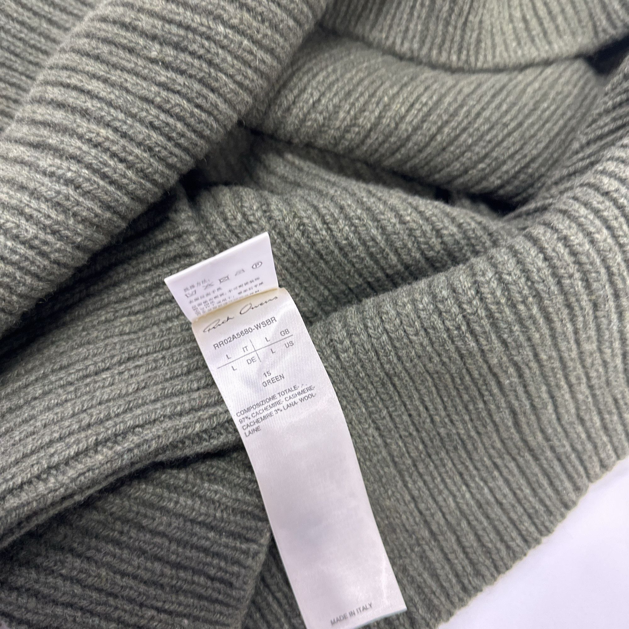 Rick Owens Rick Owens Ribbed Cashmere Sweater L Size US L / EU 52-54 / 3 - 6 Thumbnail
