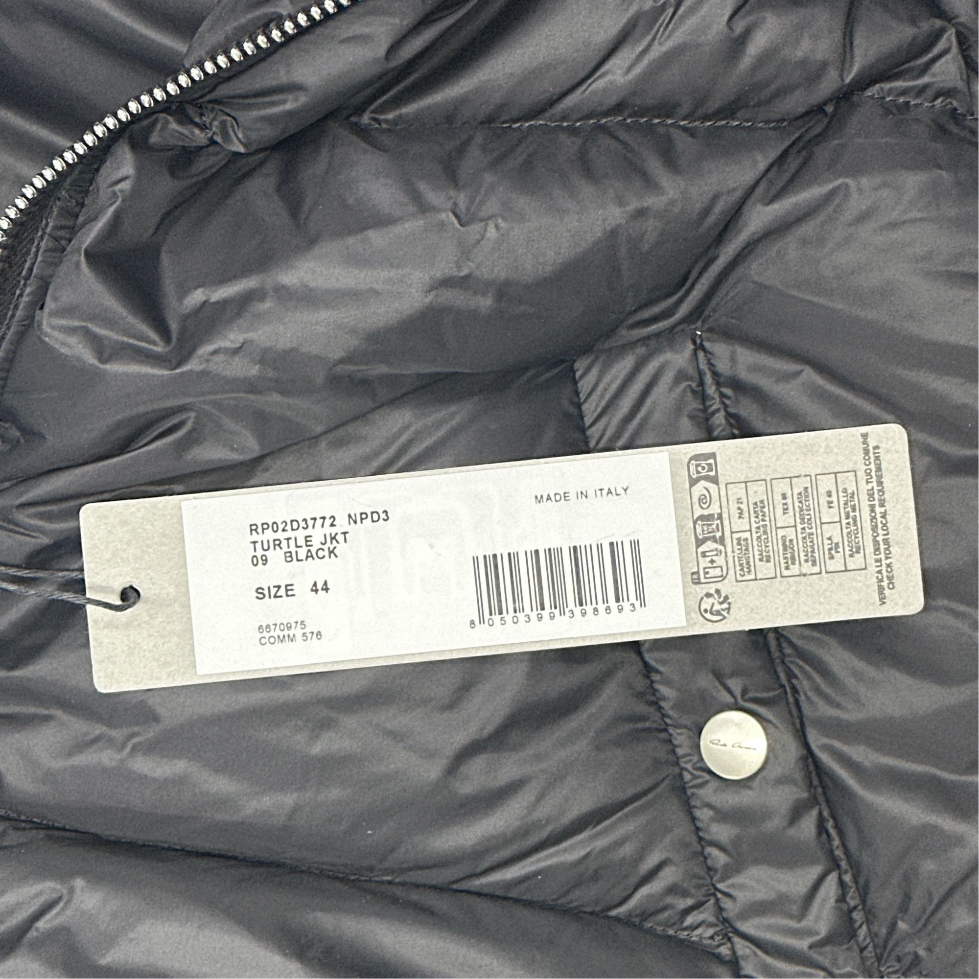 Rick Owens Rick Owens Turtle Quilted Puffer Jacket IT 44 Size M / US 6-8 / IT 42-44 - 2 Thumbnail