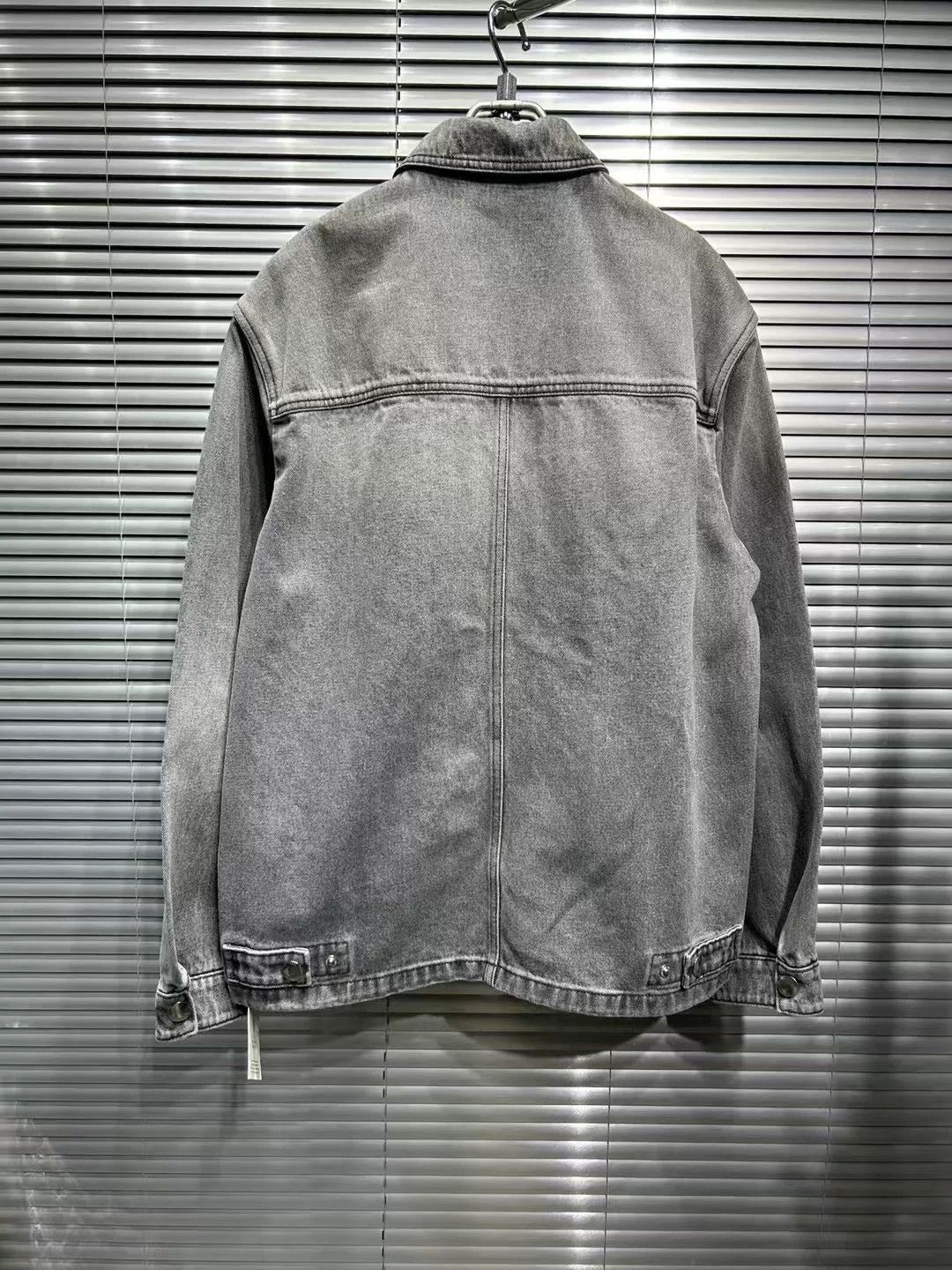 Prada Prada Grey Washed Denim Logo Jacket Size M Size US M / EU 48-50 / 2 - 3 Thumbnail